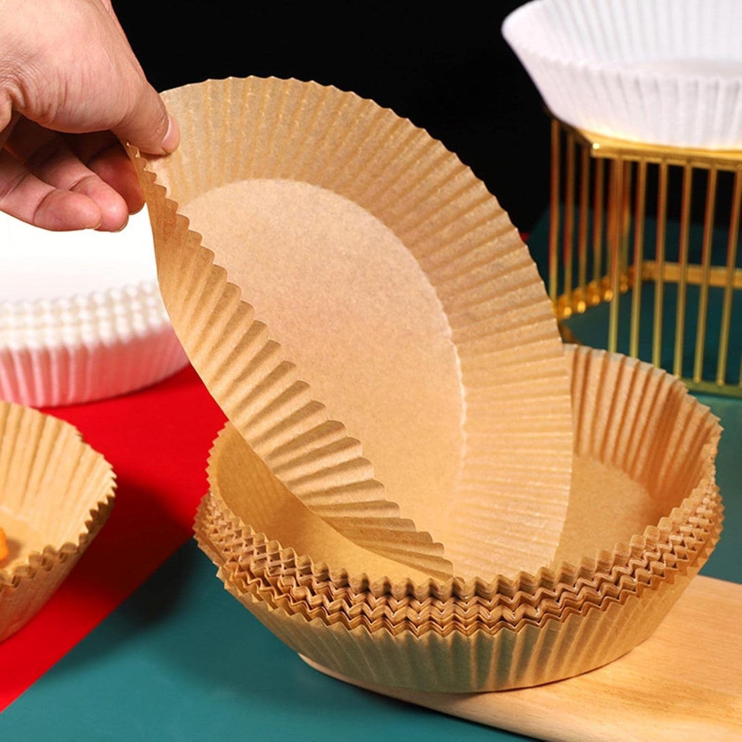 Round Air Fryer Disposable Paper Liner (50 Pcs Set / 160mmx45mm)