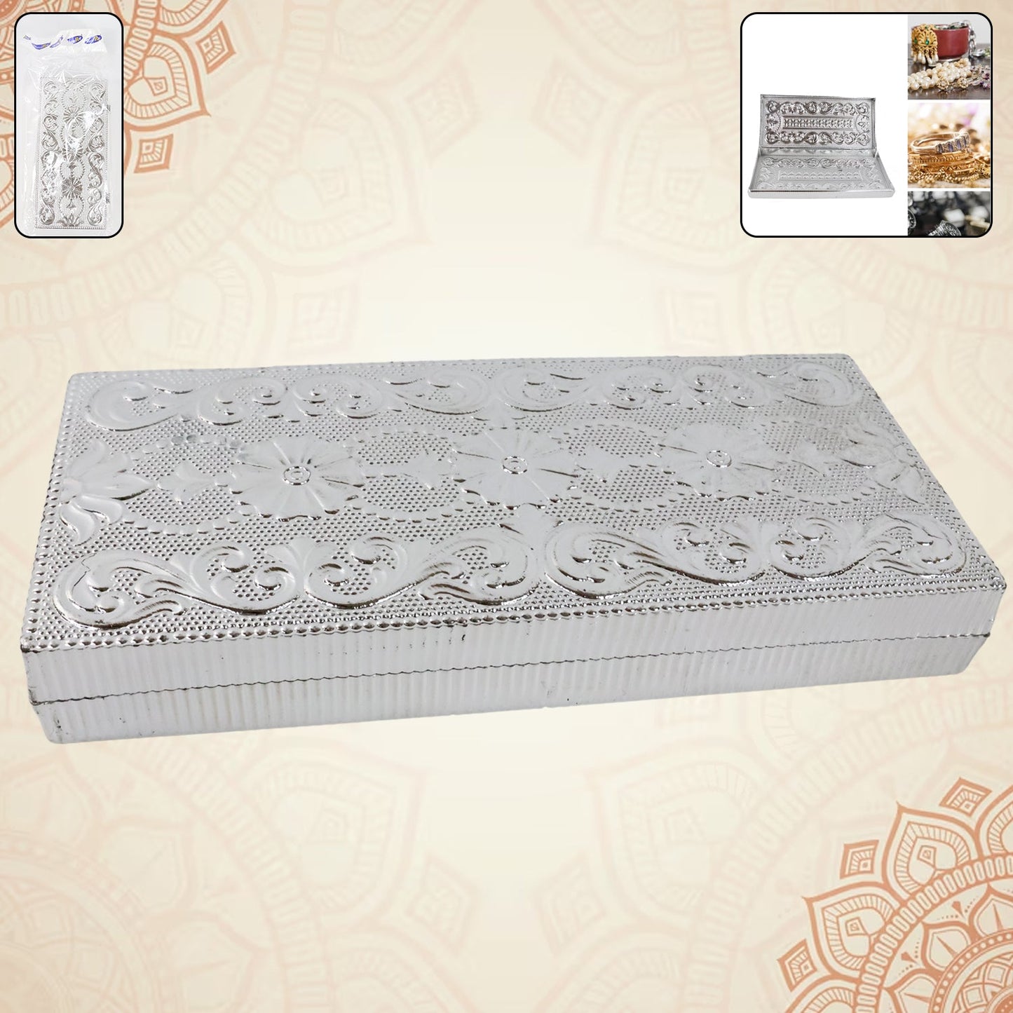 Multipurpose Rectangular Shaped Decorative Designer Gifting Cash Box (1 Pc / 20×9 Cm)