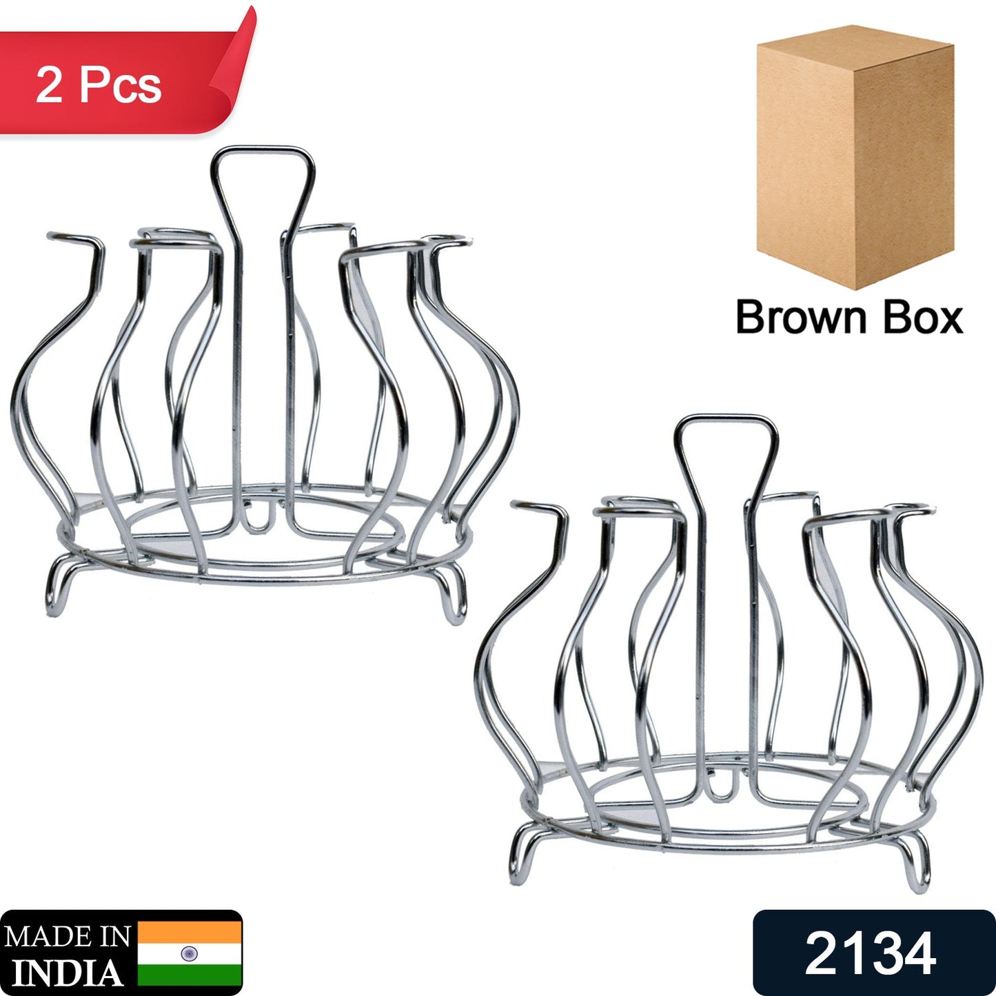 Stainless Steel Glass Holder Glass Hanging Organizer for Kitchen Bars Pubs (MOQ :- 2 Pc)