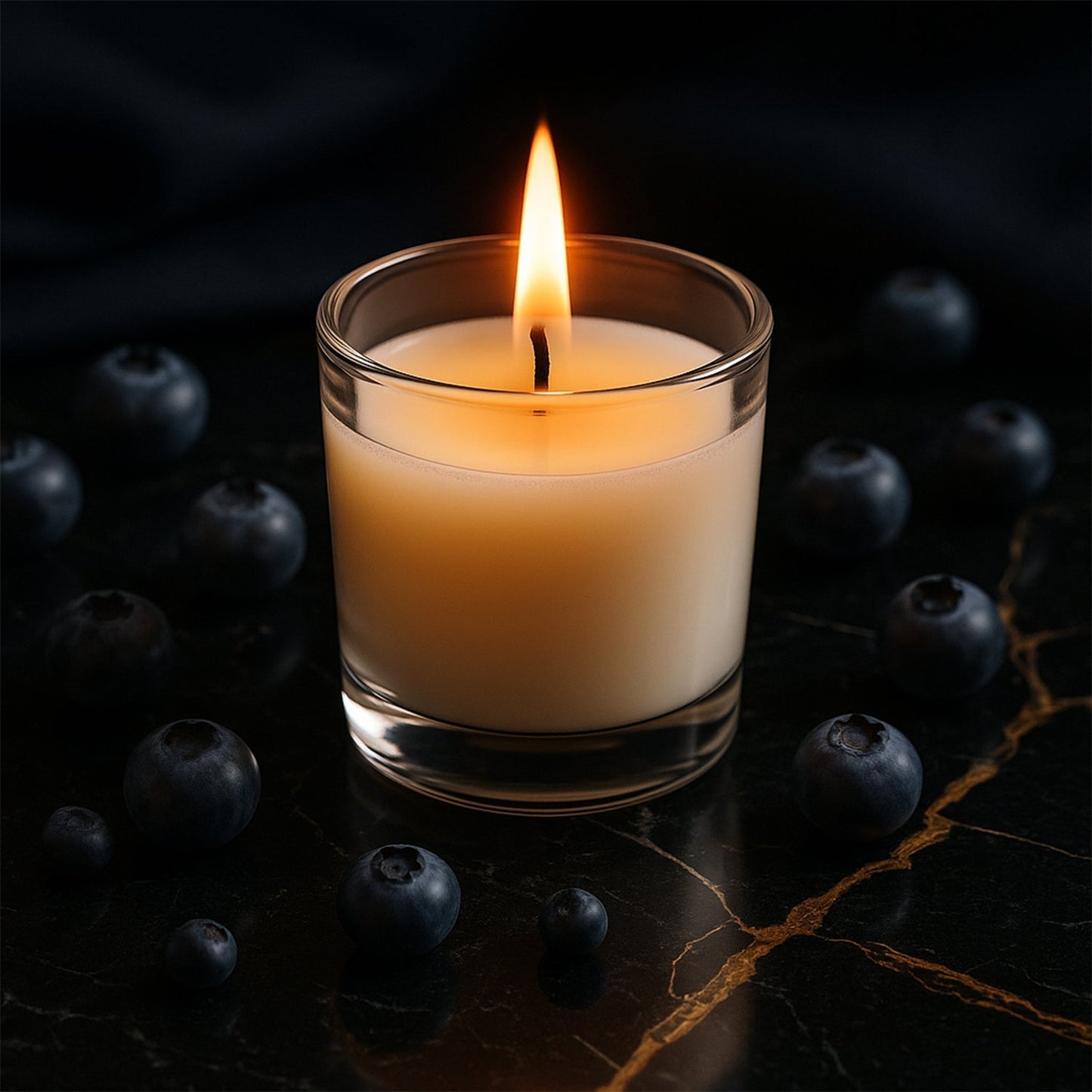 In'lief Blueberry Soy-Blend Votive Candle Glass – 50 gm (1 Pc)