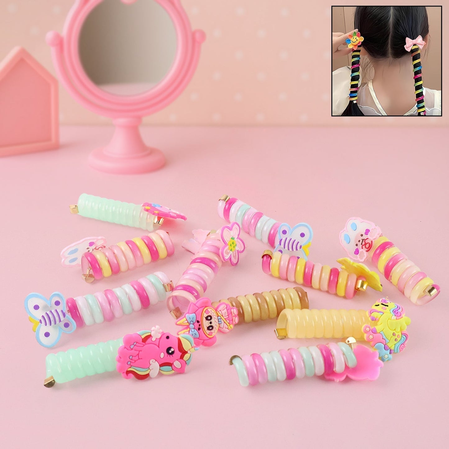 Spiral Hair Braiding Clips for Kids (12 Pc / Mix Design)
