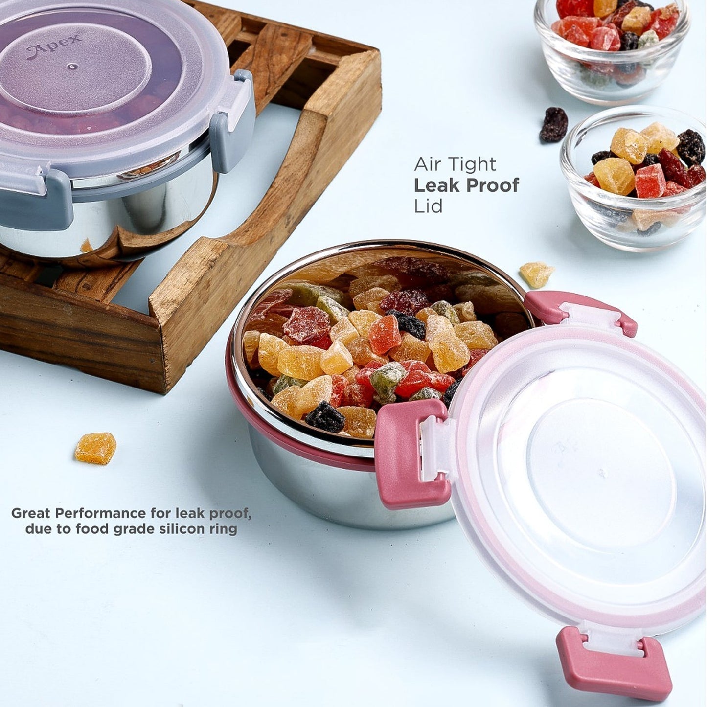 Apex Round Airtight Food Storage Container Approx 500 ml (1 Pc)