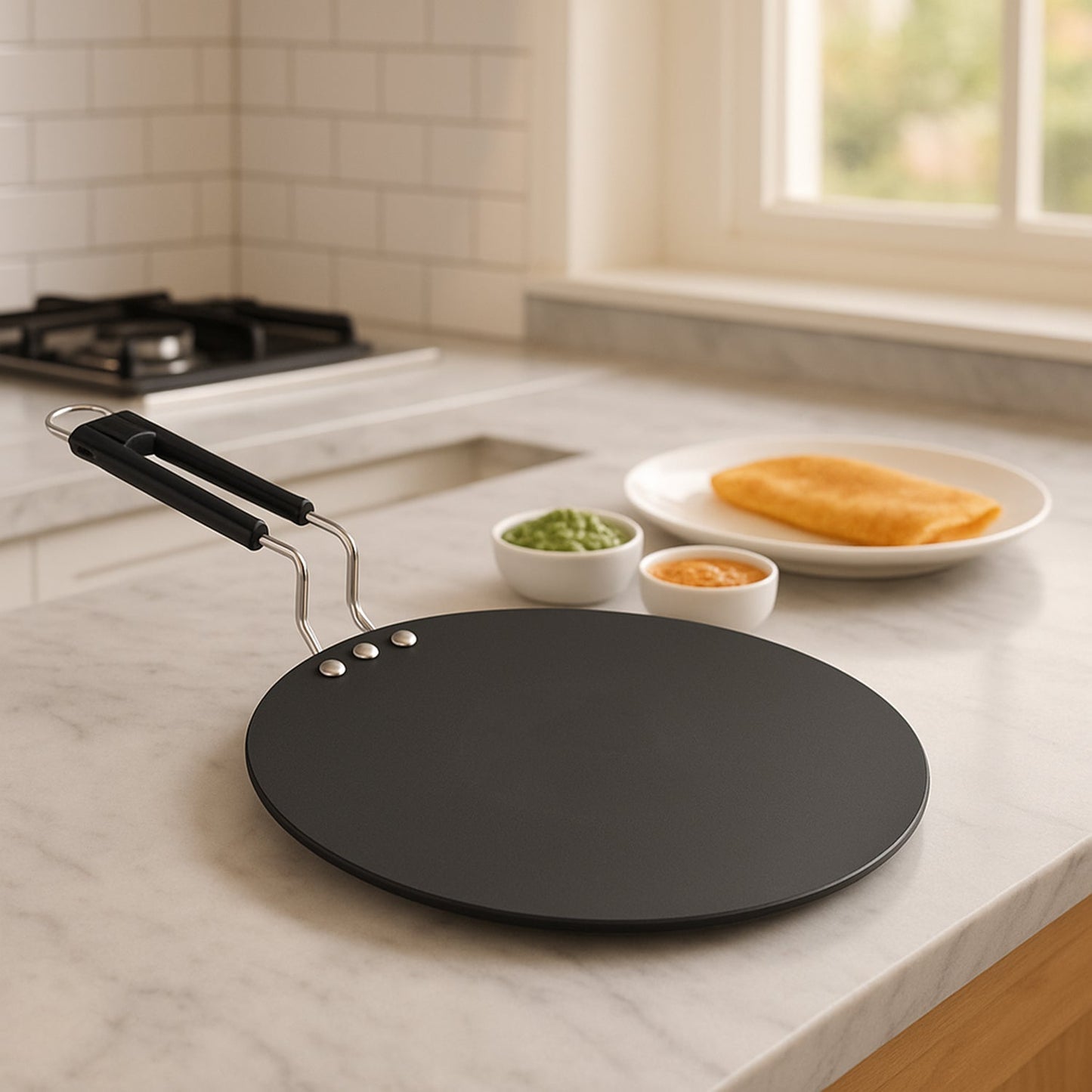 Compact Non-Stick Flat Roti Tawa (9 inch / 1 Pc)