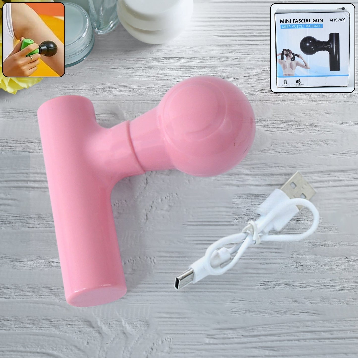 Black Mini Pocket Size Massager, Full Body Massager, Cordless One Button Operation for Body Pain & Relaxation