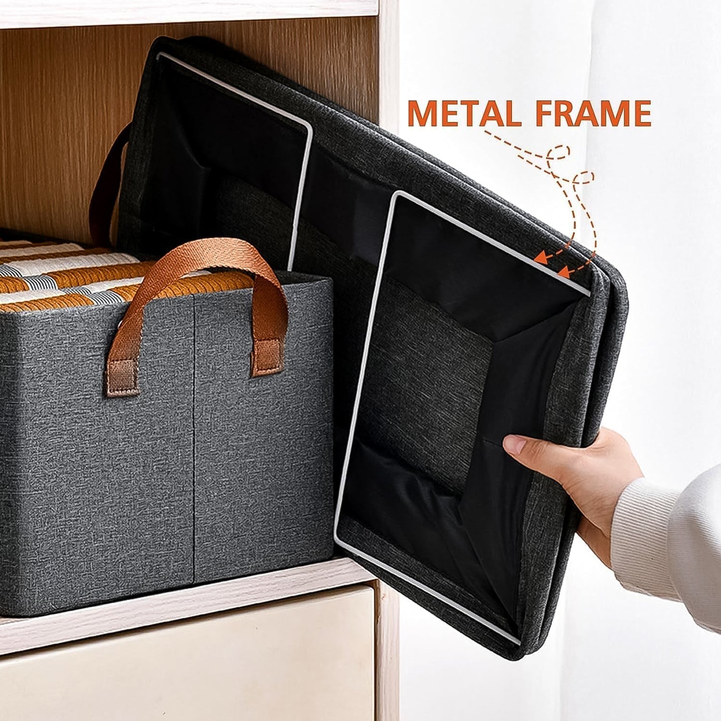 Foldable Cloth Storage Organizer Bag With Handles (46x27Cm\1Pc)