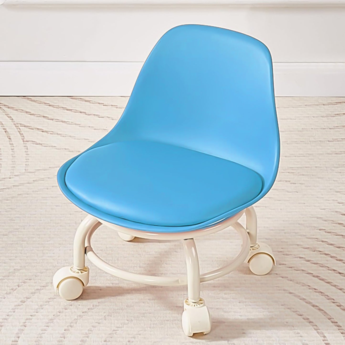 Plastic Low Round Rolling Stool with Wheels Pedicure Stool (1 pc / Mix Color)