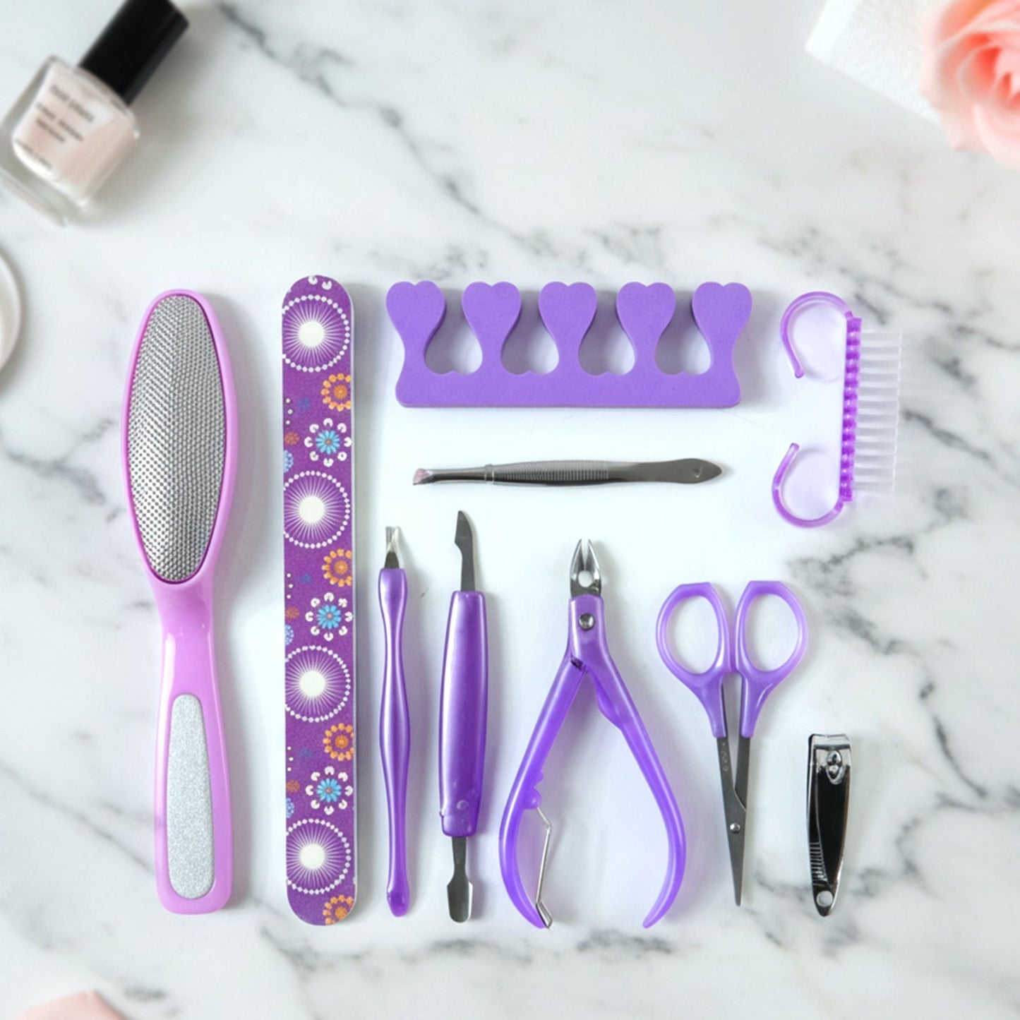 Personal Grooming Manicure & Pedicure Nail Care Tool Set (10 Pc Set)