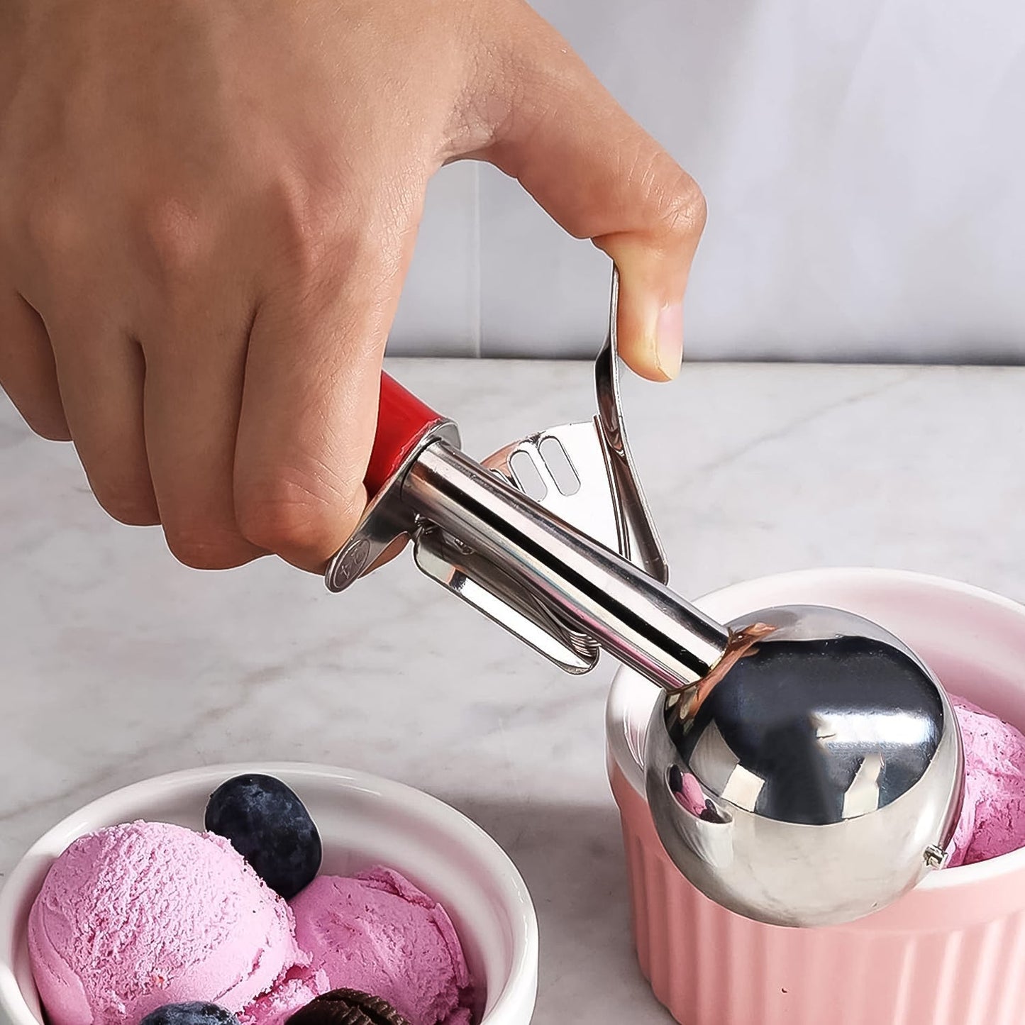 Apex Ice Cream Scoop – 70 ML Stainless Steel Head with Ergonomic Handle (1 Pc)