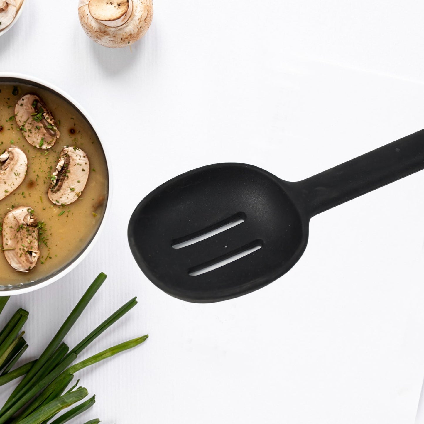 SILICON NON-STICK HEAT RESISTANT KITCHEN ITEM PREMIUM SPOON ( 1PC )