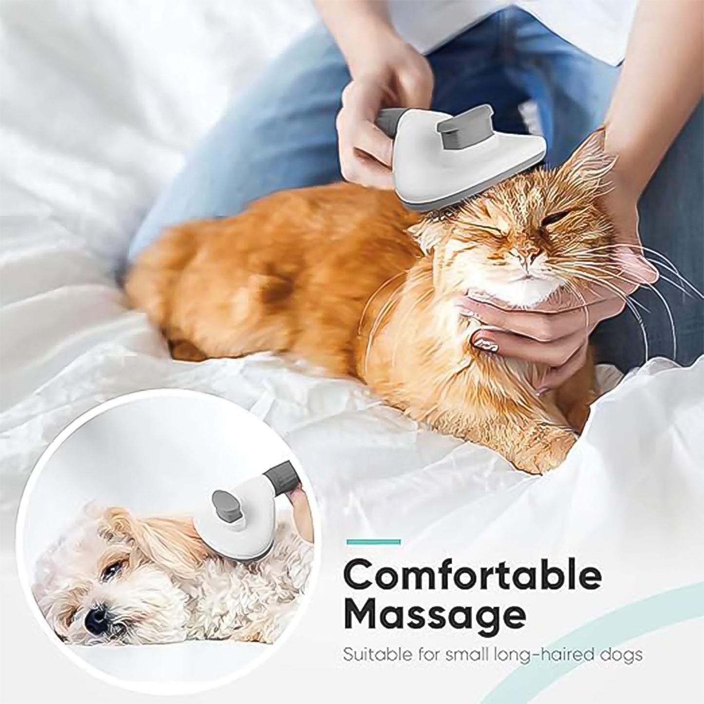 Self-Cleaning Slicker Brush for Dogs & Cats (1 Pc)
