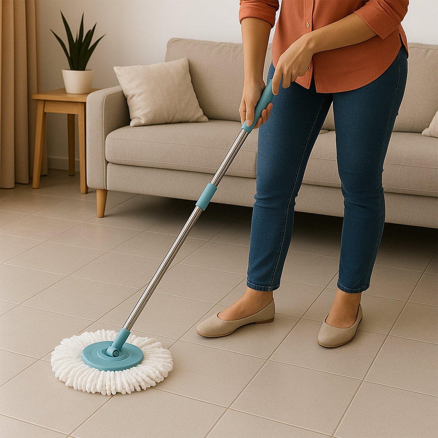 Adjustable Stainless Steel Mop Rod Set 120 cm