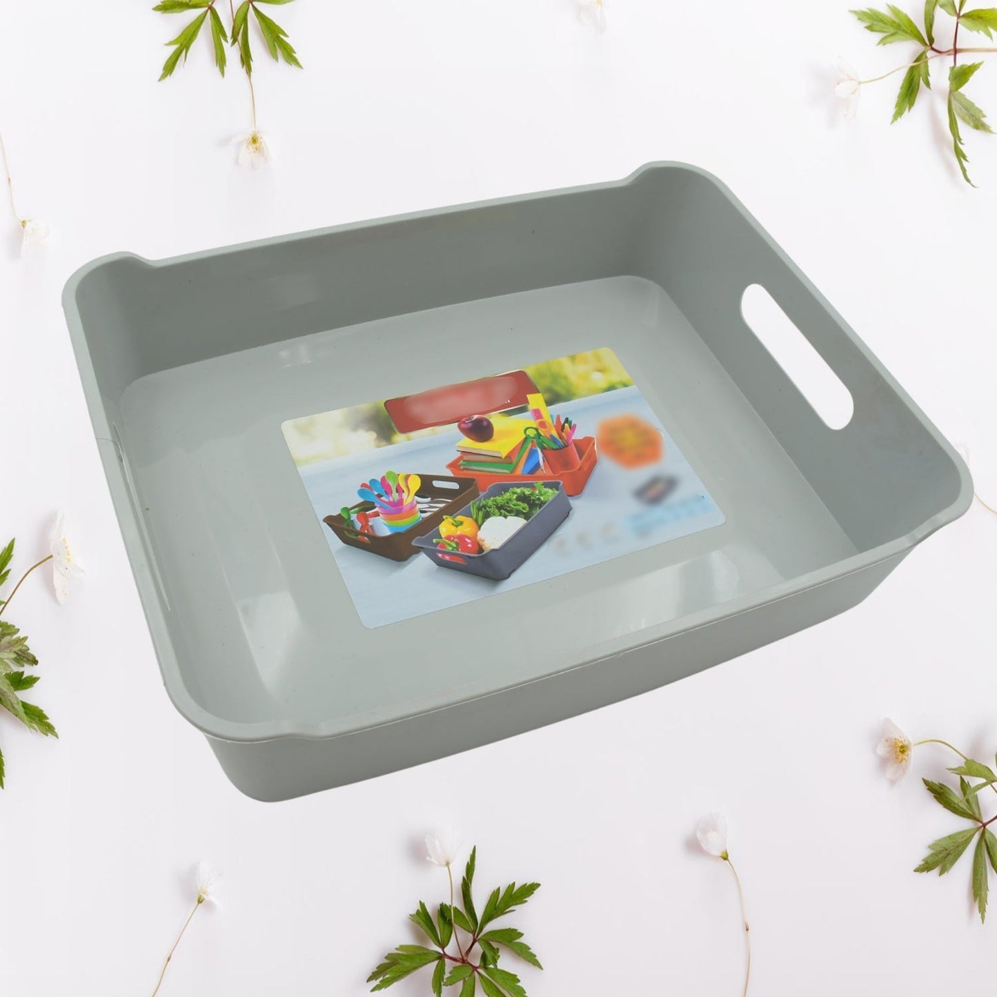 Multipurpose Organising & Storage Plastic Tray, Fruit & Vegetable/ Multi Purpose Tray, Organizer for Kitchen, Countertop, Cabinet, Bathroom Plastic Storage Basket For Store Fruits, Vegetables, Magazines, Cosmetics, Stationary Set of 3