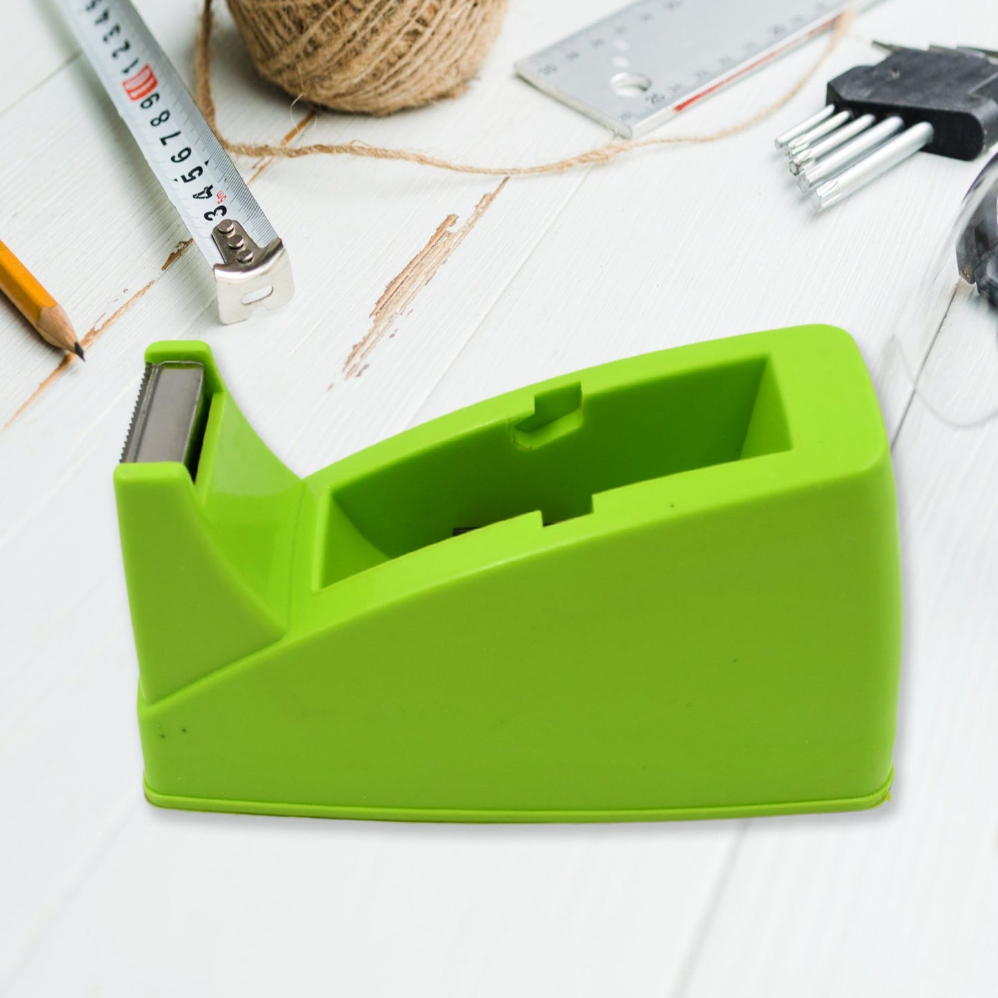 Plastic Tape Dispenser Cutter – Heavy Duty Stationary Tape Cutter for Home, Office, School Use (1 Pc / 515 gm)