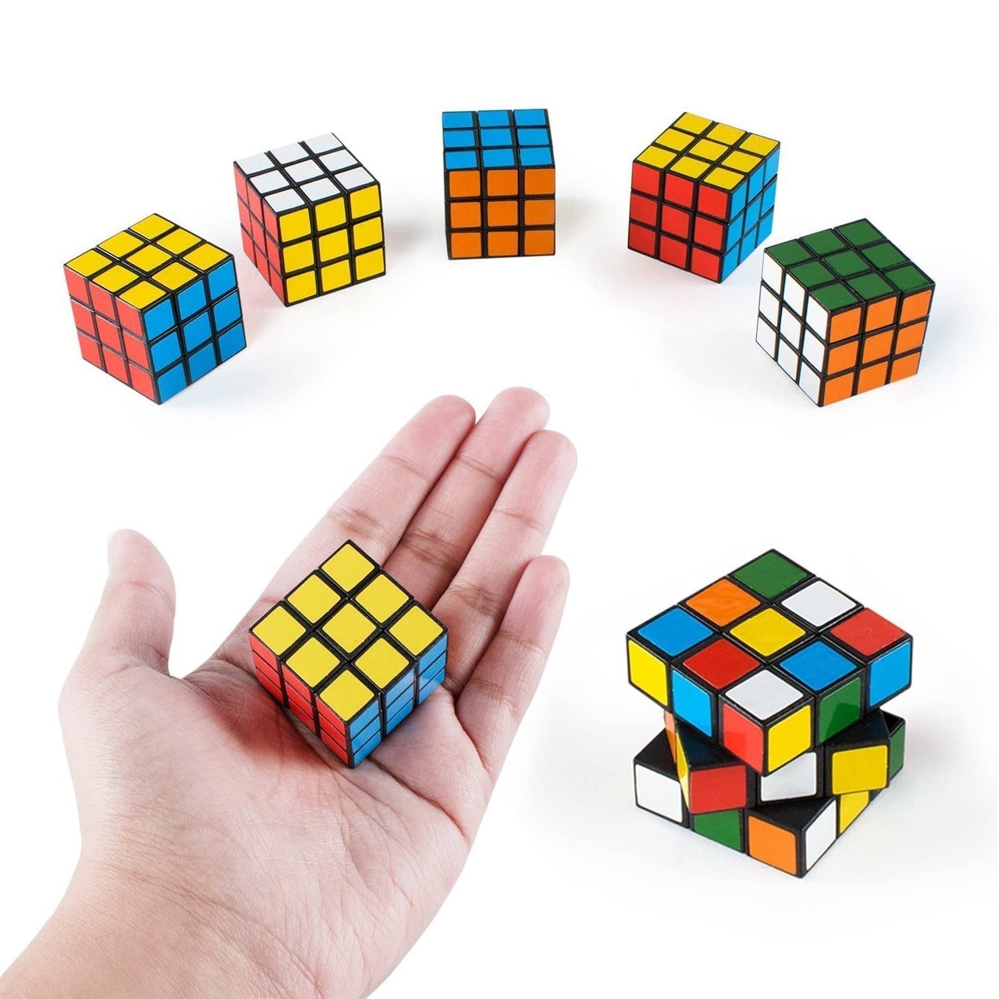 Plastic Fancy 3x3 Small Cube Puzzles Game - 2 Pieces (Multicolour)