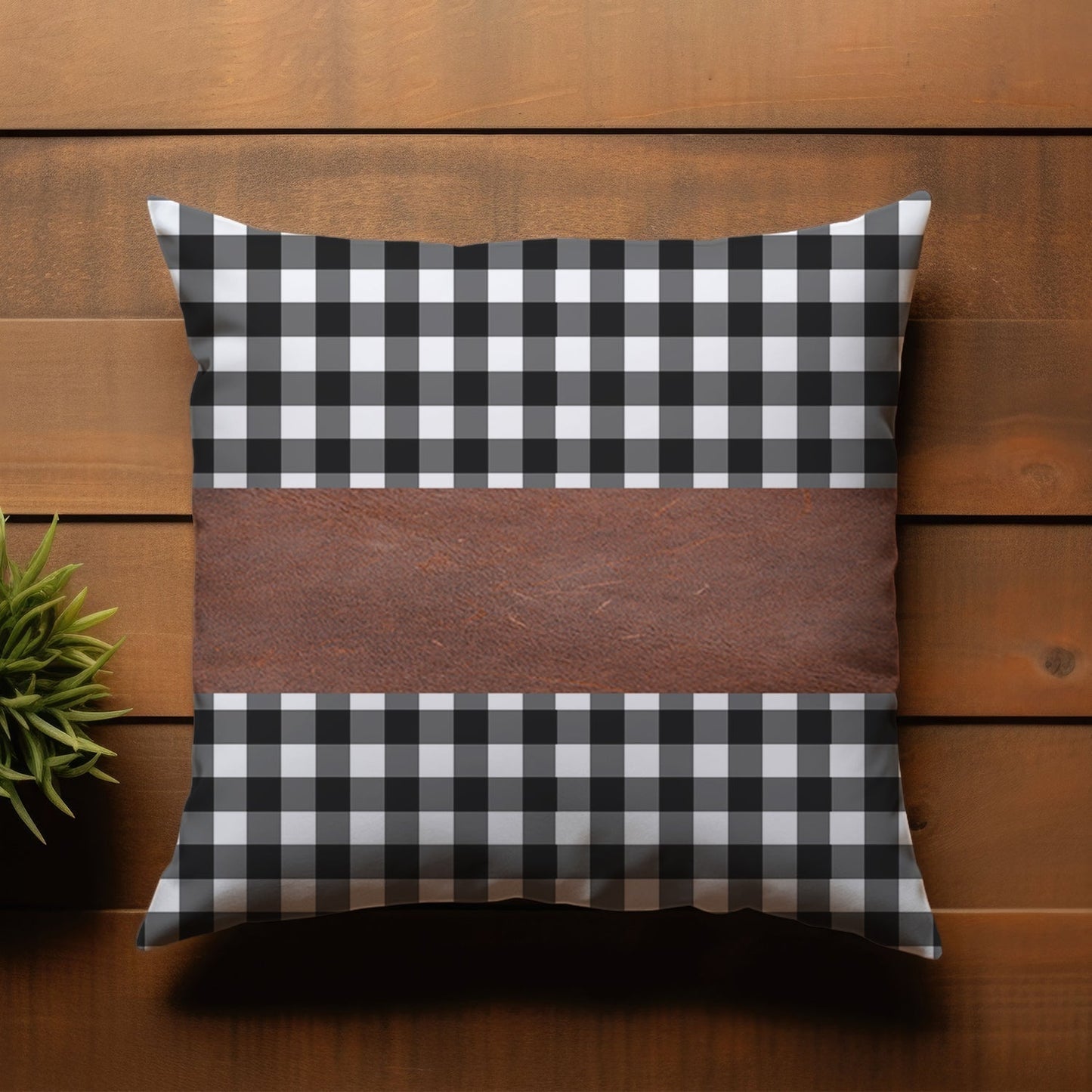Pillow Covers, Leather & Cotton Cushion Covers (15 × 15 Inch / 1 Pair / 2 Pc)