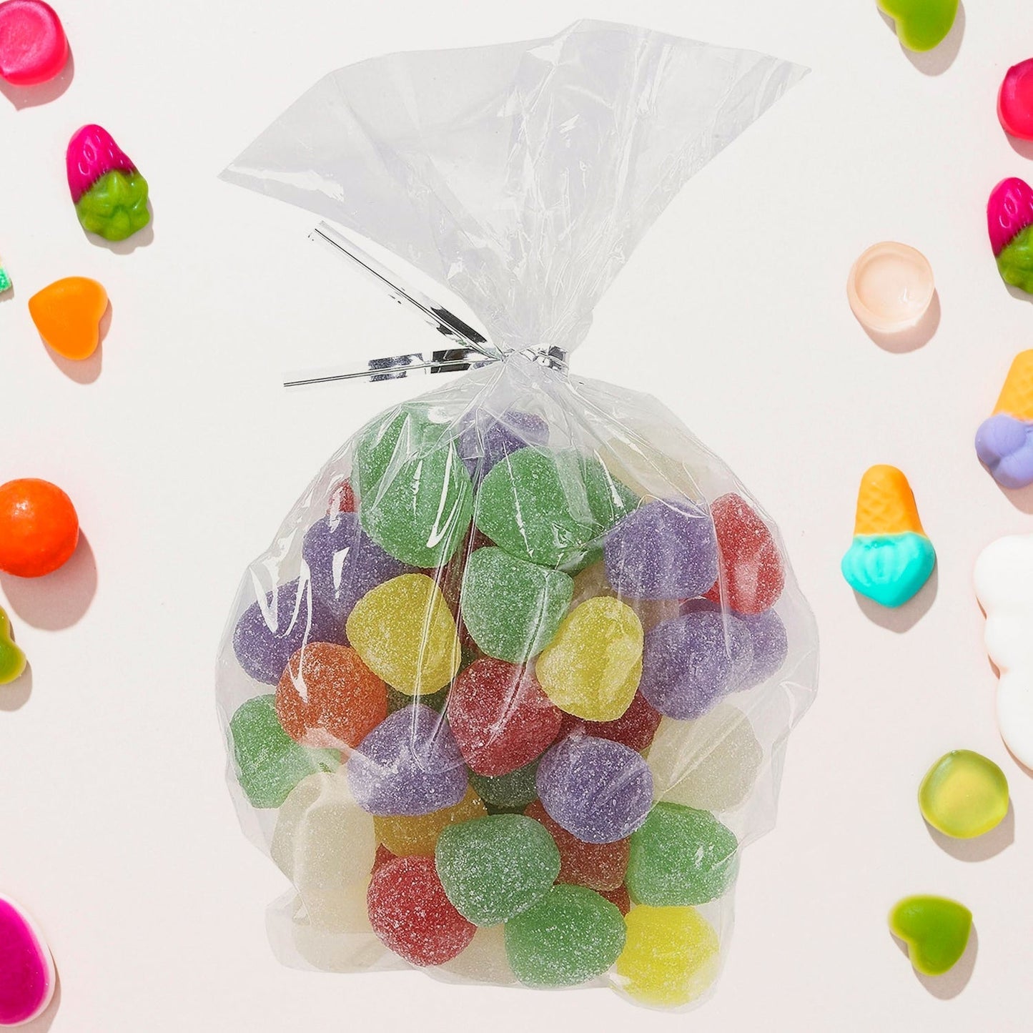 Clear Cookie Bags, Gift Bag Clear Flat Treat Bags (50 Pc Set)