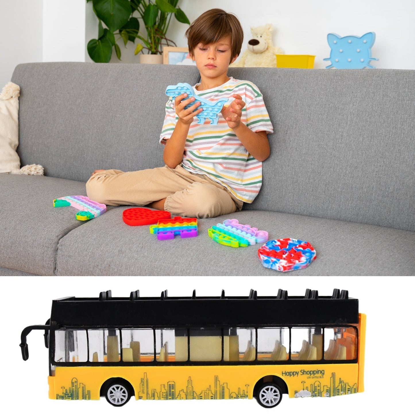 Die-cast Alloy London Long Bus Double Decker Sightseeing Bus