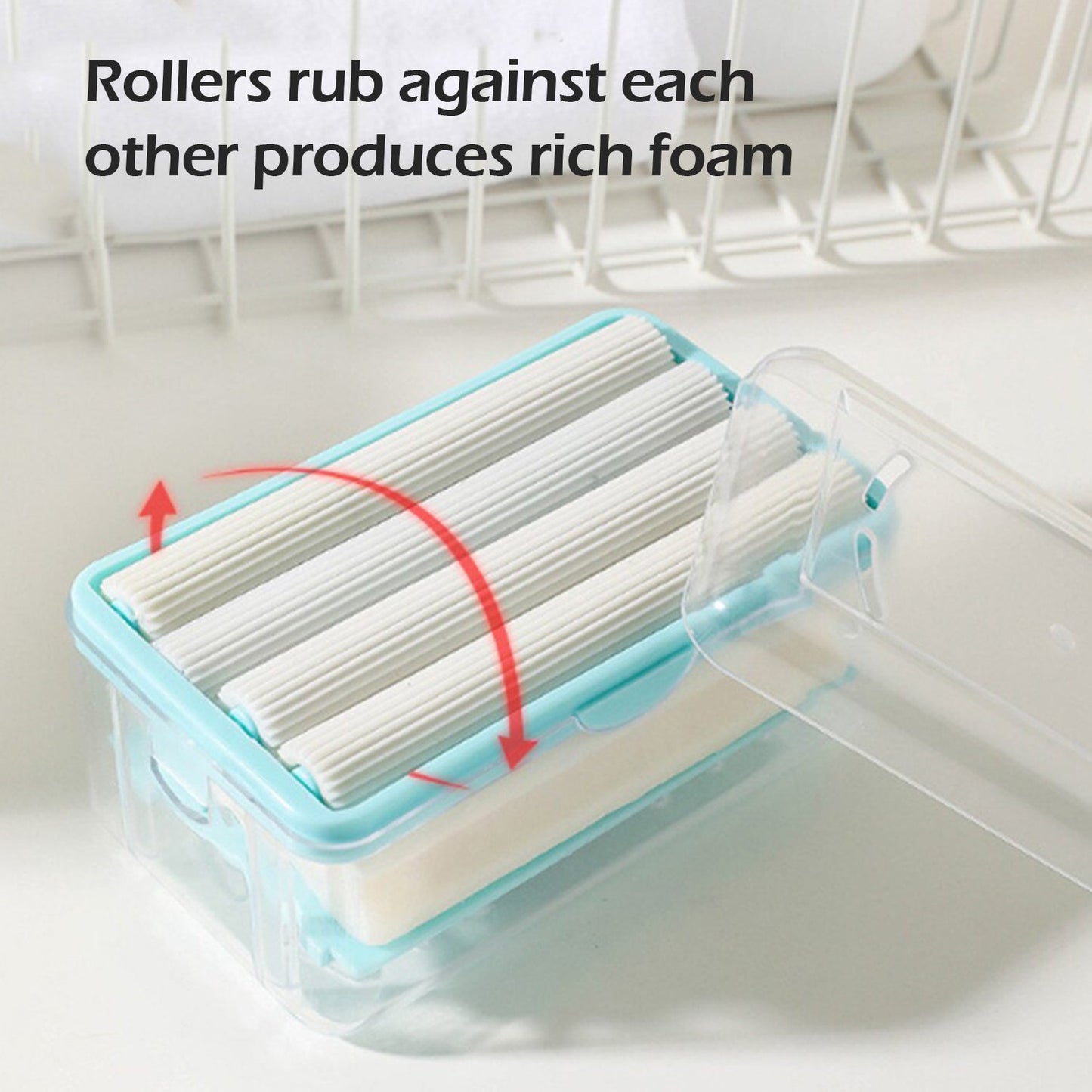 2-in-1 Portable Soap Dish & Dispenser – Multifunctional Soap Holder with Roller & Drain Holes for Bathroom, Kitchen, Home Use (1 Pc)