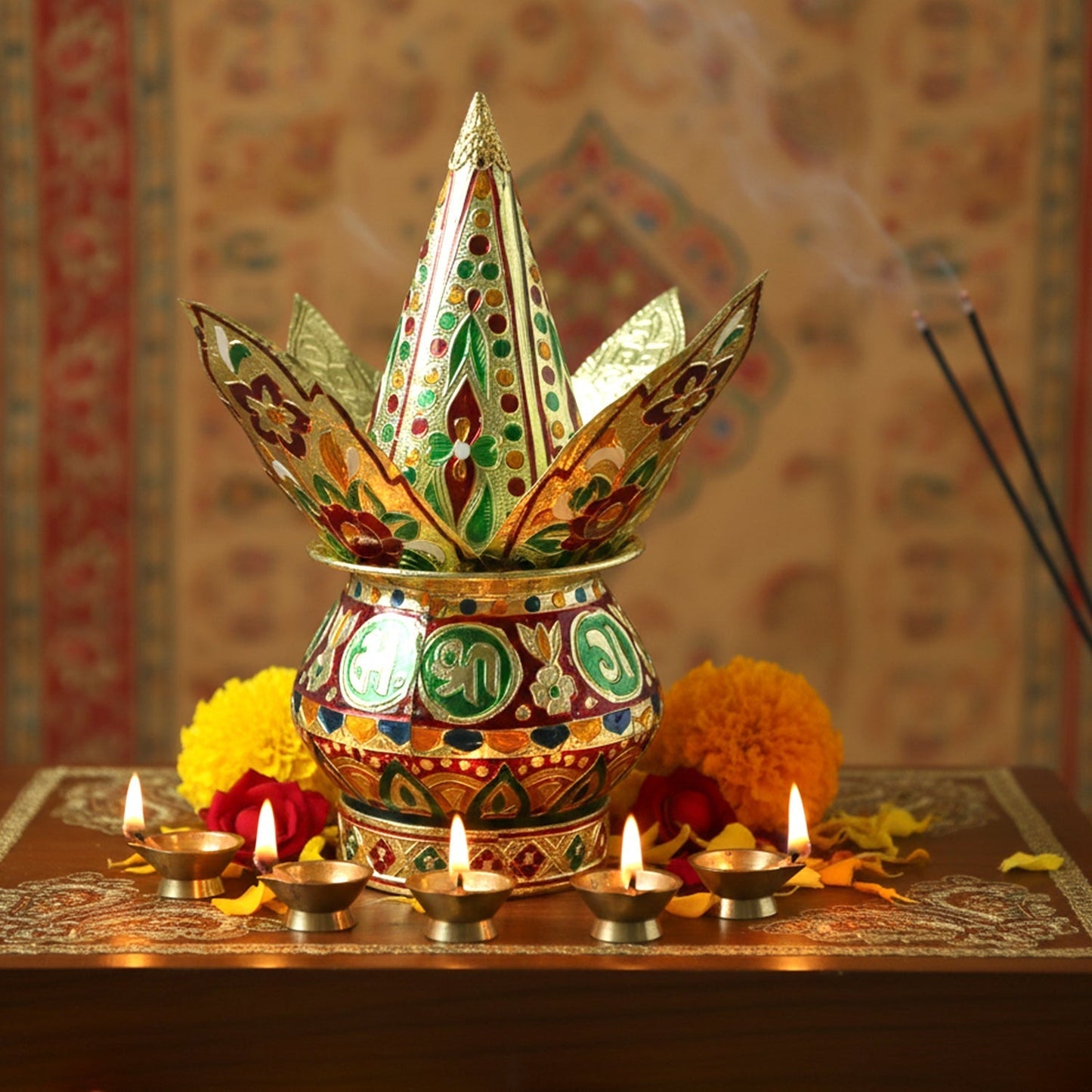Traditional Decorative Pooja Kalash (1 Set)