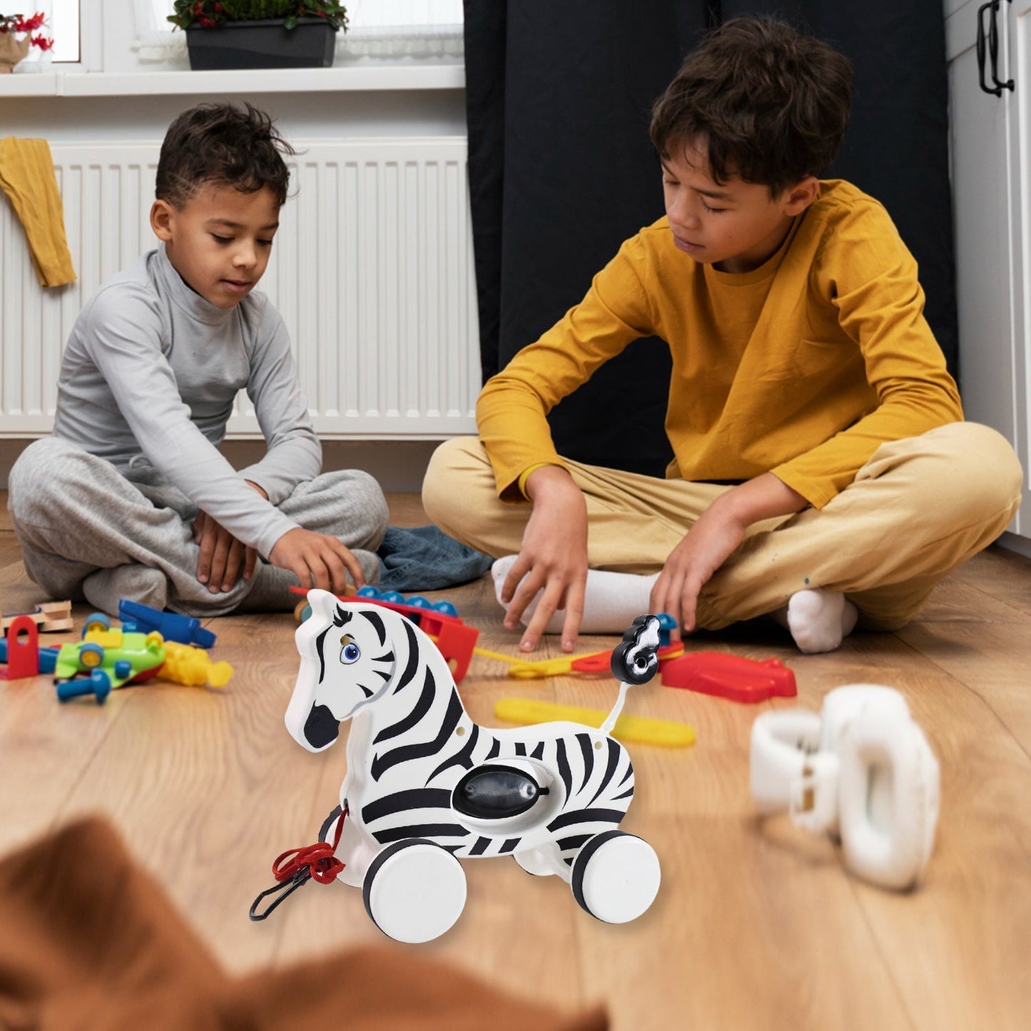 Zebra Pull Along Toy Baby Early Walking Pull Toy Rope Toy for Babies Walking Toy