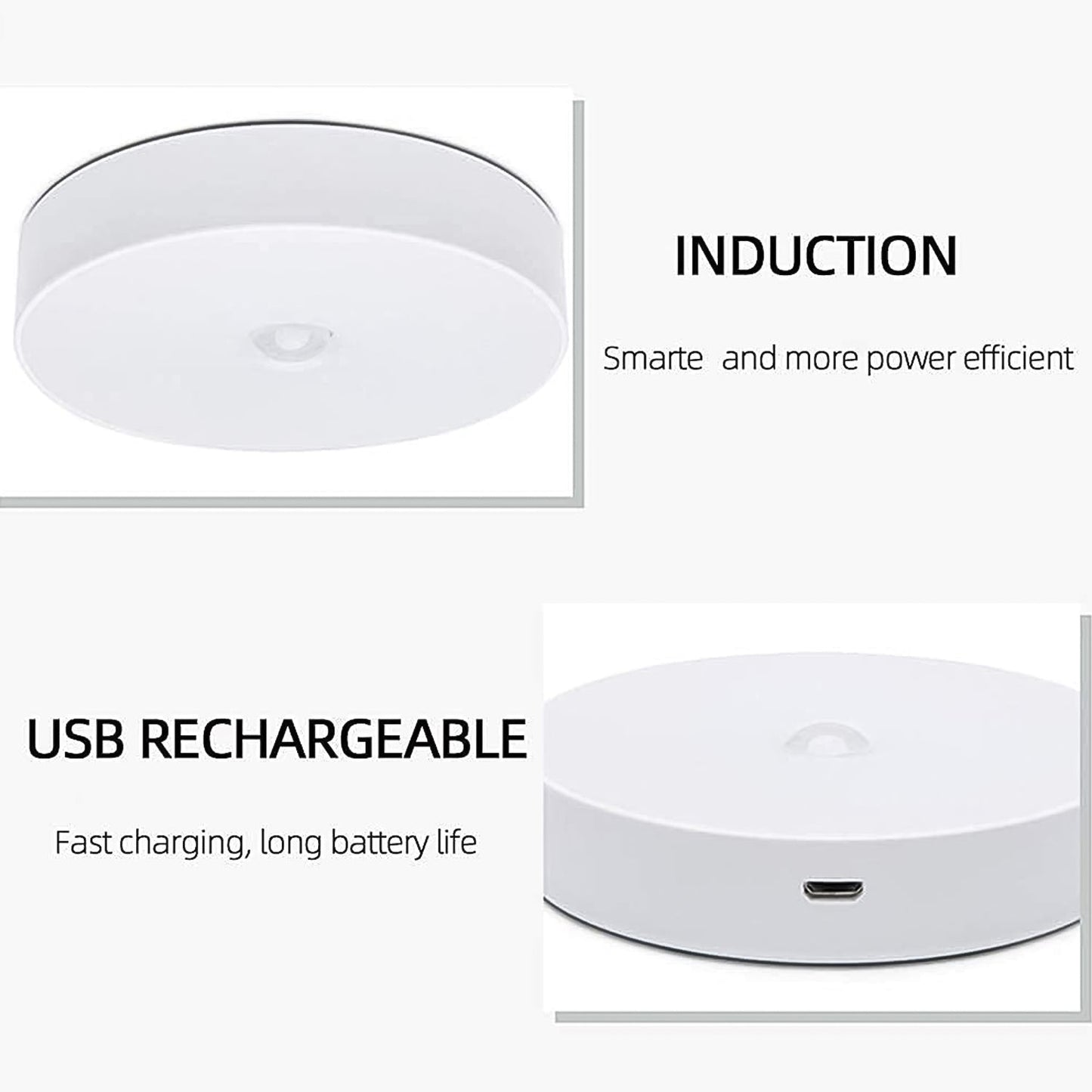 8 LED Night Lights With USB Charging & Double-Sided Adhesive Pads (1 Pc)