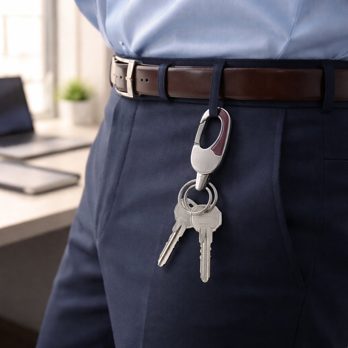 Premium Stainless Steel Carabiner Keychain with Secure Locking Clip 1 Pc