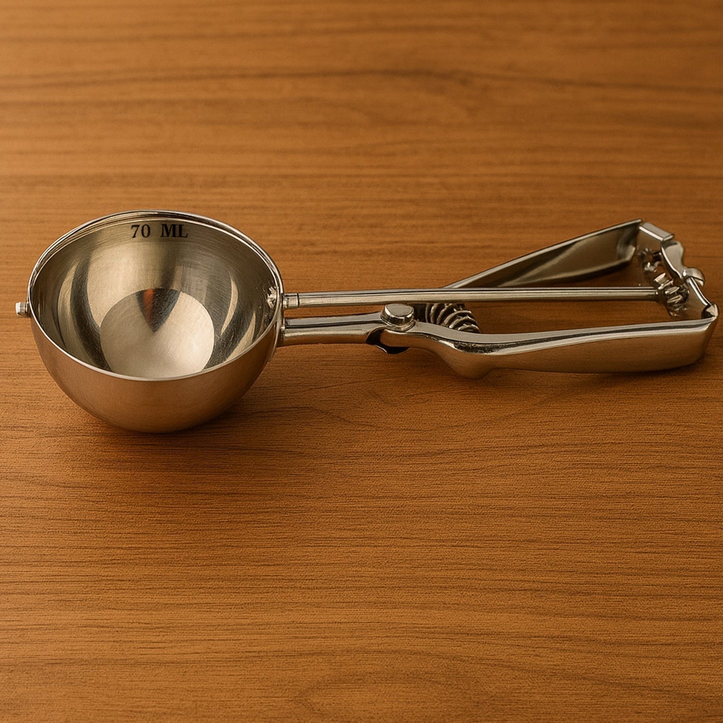Premium Stainless Steel Ice Cream Scoop with Trigger Release –Approx 70 ML Capacity