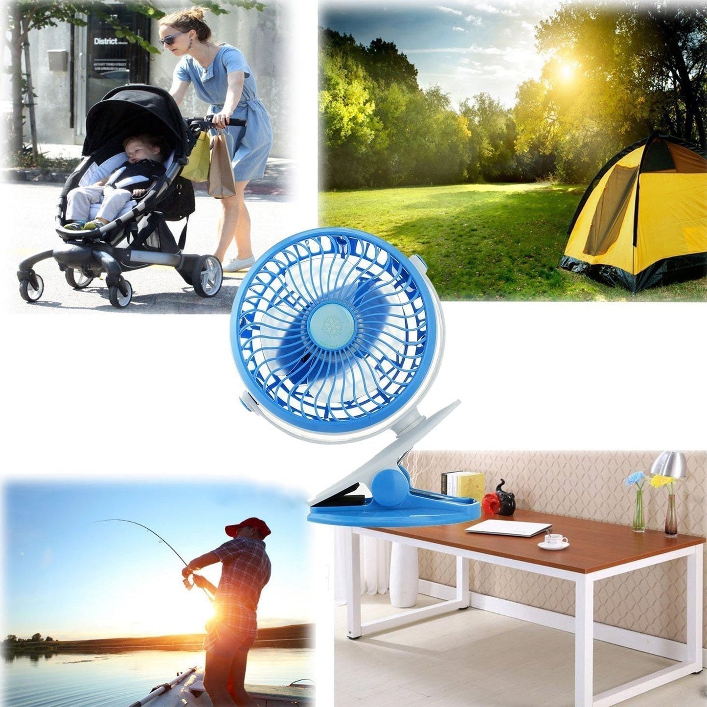 Mini USB Clip Fan widely used in summers for cool down rooms and body purposes.(Battery Not Include)