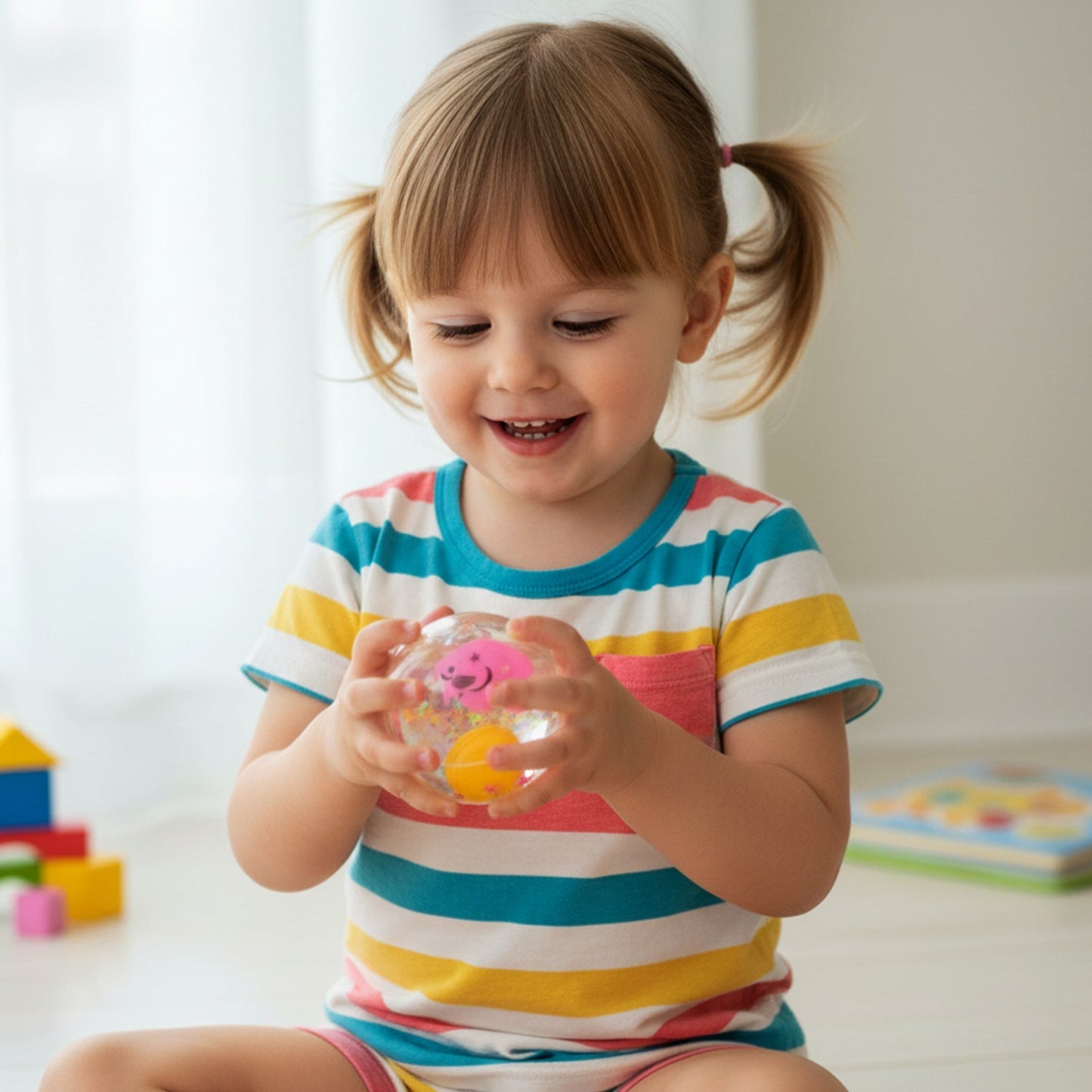 Light-Up Transparent Bouncy Ball Impact-Activated LED Flashing Sensory Toy (1 Pc)