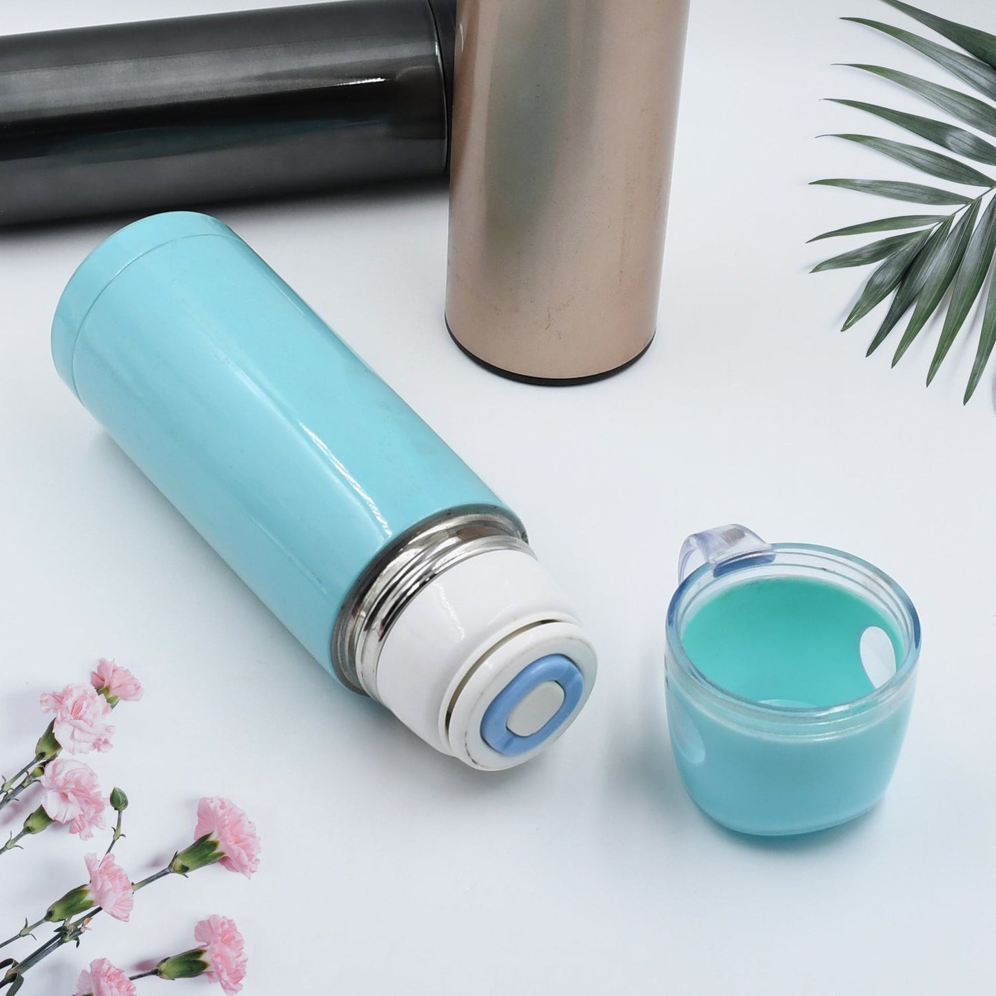 Mix Size and Design Stainless Steel Vacuum Bottle with Cup Lid Thermos for Hot & Cold Drinks or Food-Thermos for Travel (1pc)