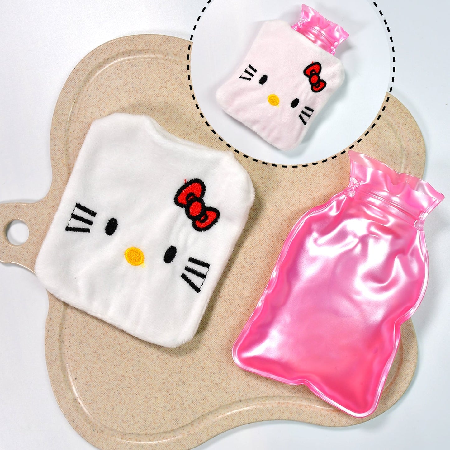 White Small Hot Water Bag – Pain Relief for Neck, Shoulder, Hand & Feet, Menstrual Cramps Warmer