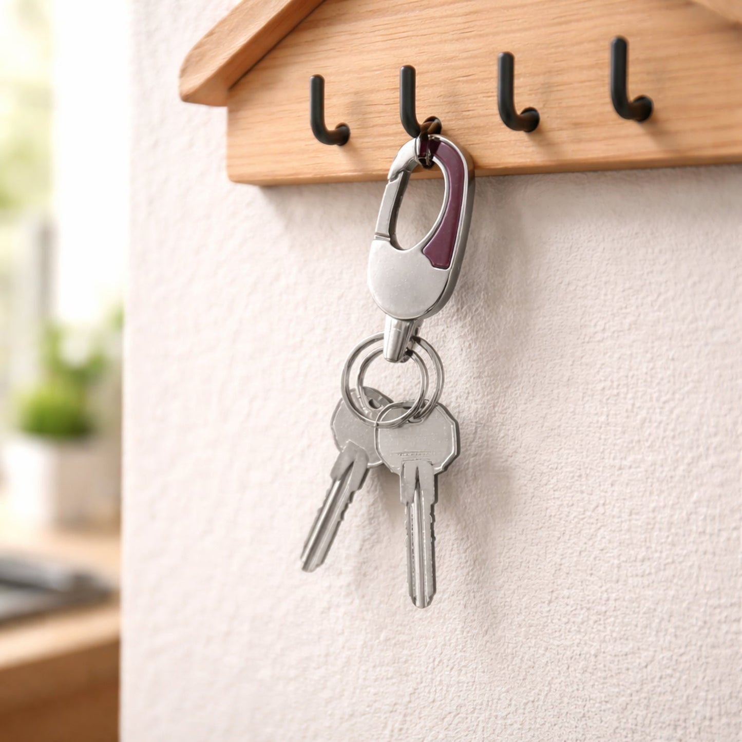 Premium Stainless Steel Carabiner Keychain with Secure Locking Clip 1 Pc