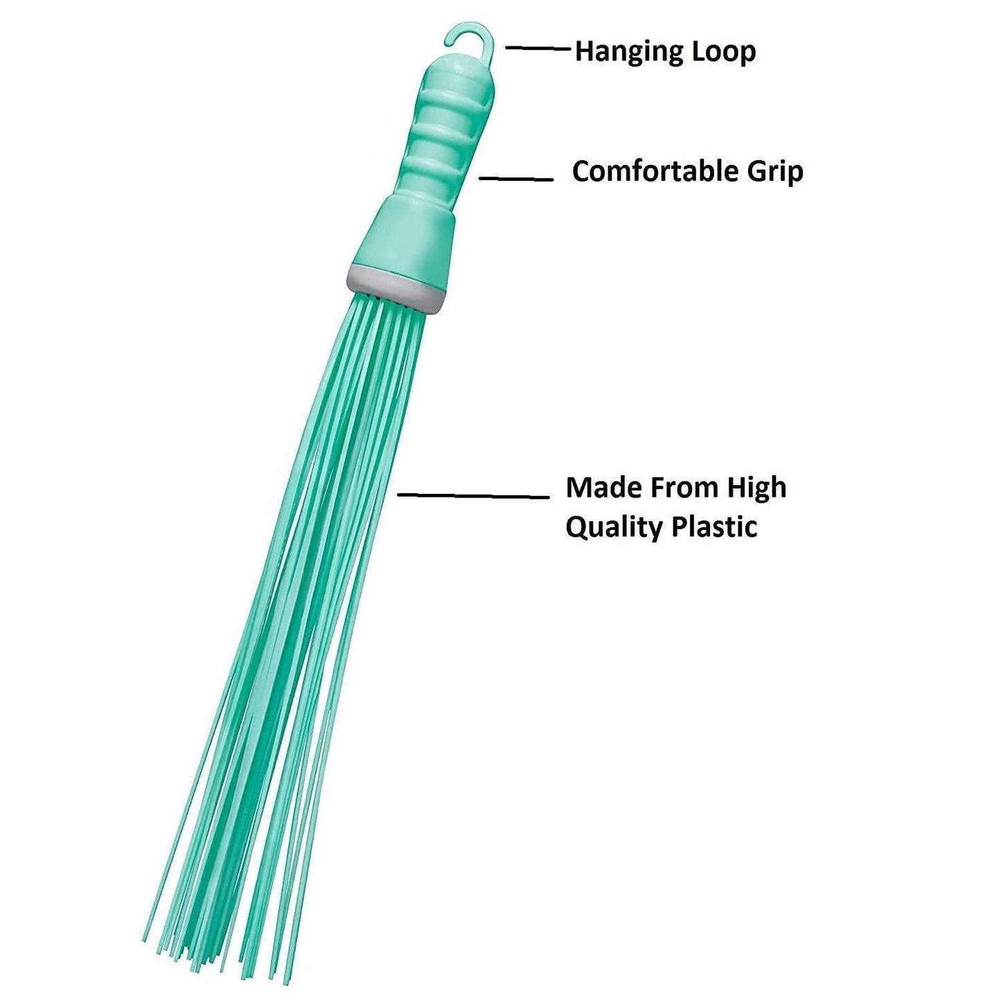 Plastic Hard Bristle Broom for Bathroom Floor Cleaning – Wet & Dry Scrubbing