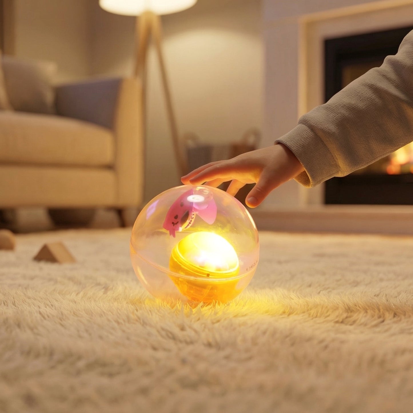 Light-Up Transparent Bouncy Ball Impact-Activated LED Flashing Sensory Toy (1 Pc)