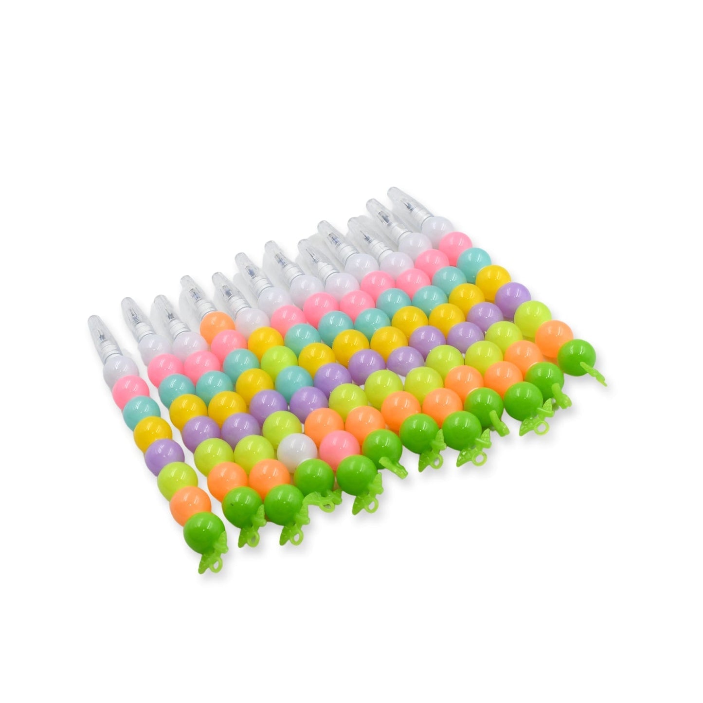 Stylish Pearls Pen Set – Fancy Multicolor Non-Sharpening Moti Gel Pens for Kids (12 Pc Set)