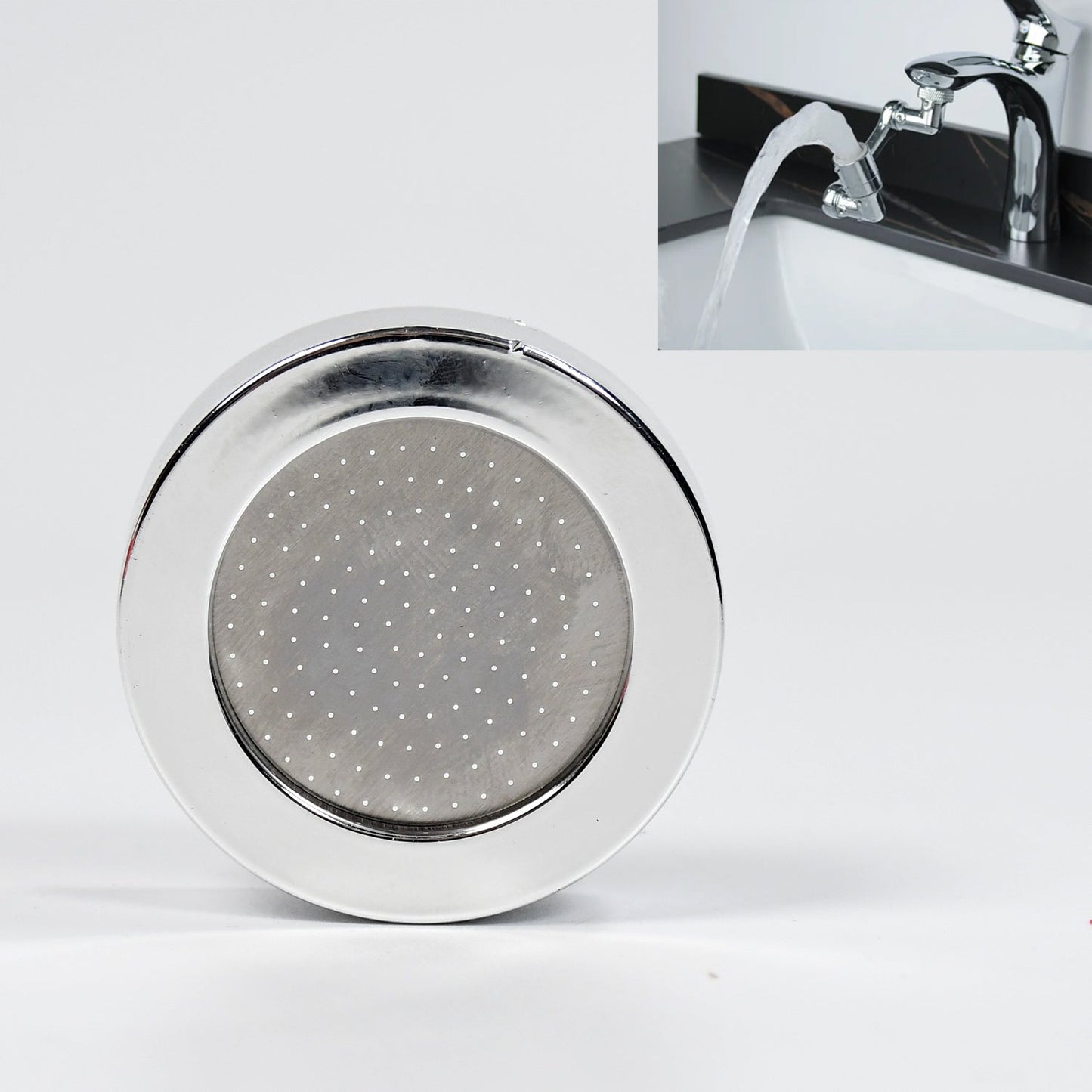 Rotating Splash Filter Faucet Sprayer Head Double O-ring Design For Bathroom Kitchen