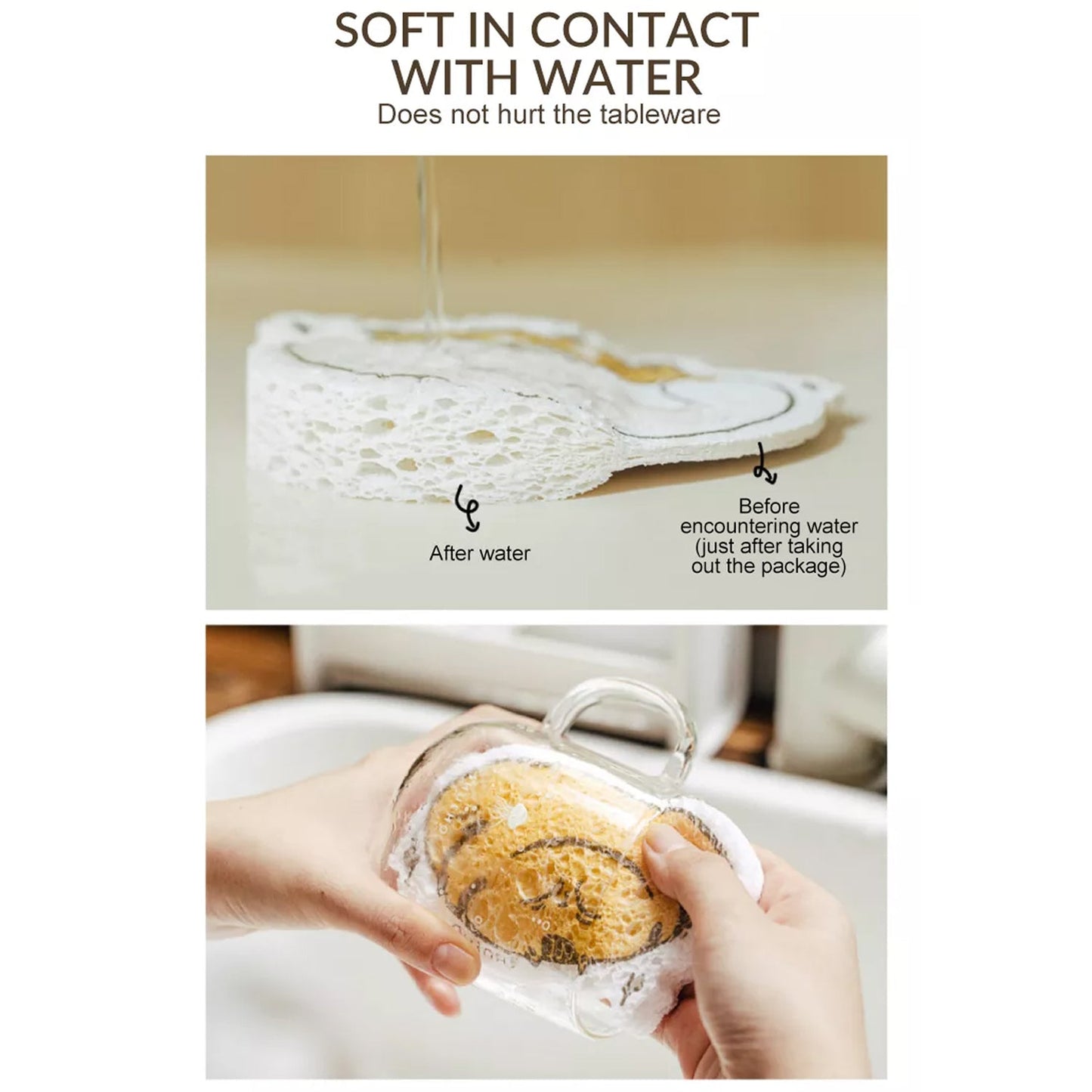 Cartoon Wood Pulp Sponge for Dishwashing Absorbent Cleaning Pad
