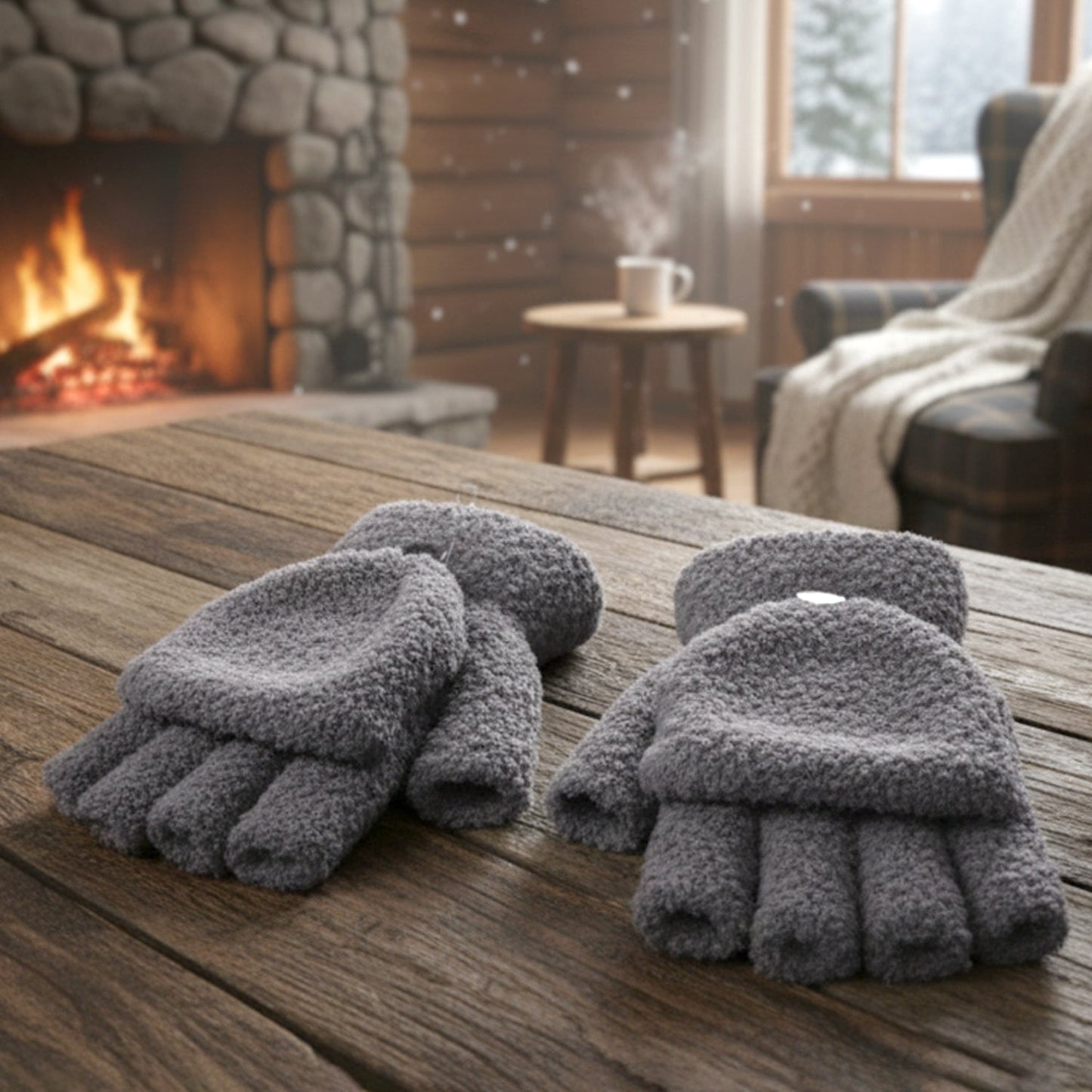 Winter Fingerless Gloves – Soft Warm Hand Gloves for Men & Women (1 Pair)