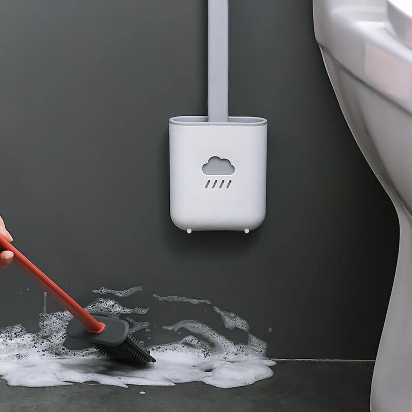 Silicone Toilet Brush with Holder (Without Box)
