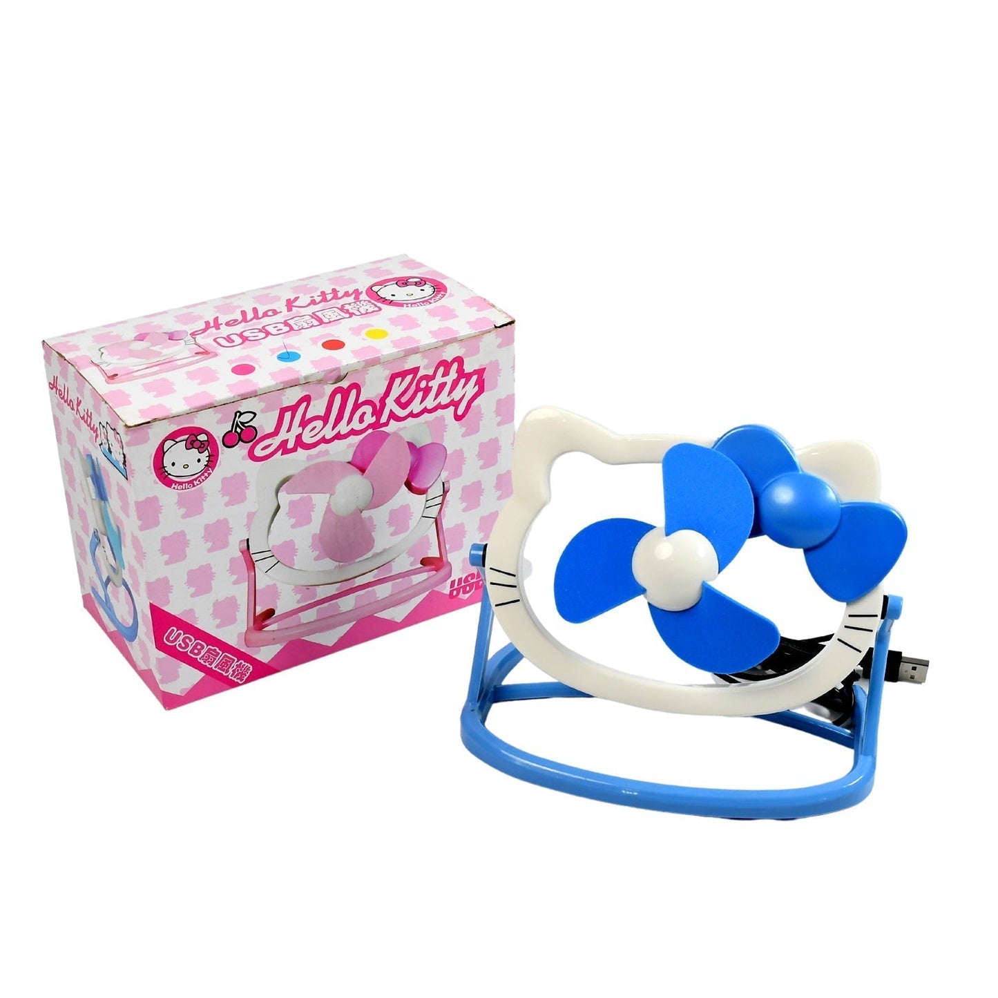 Hello Kitty USB Mini Fan: Cute, Quiet & Portable Desk Buddy (Battery Not Included)