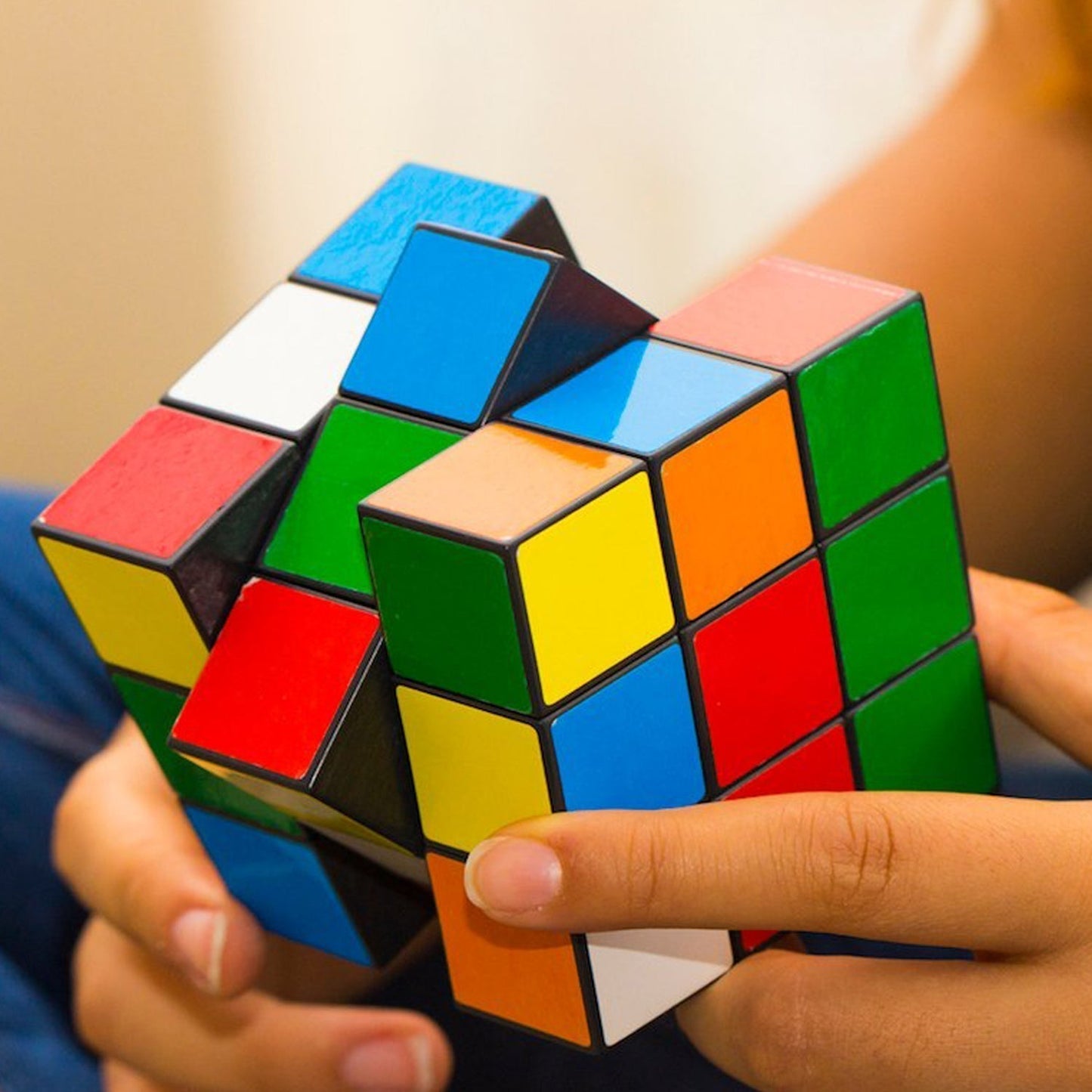 Plastic Fancy 3x3 Small Cube Puzzles Game - 2 Pieces (Multicolour)