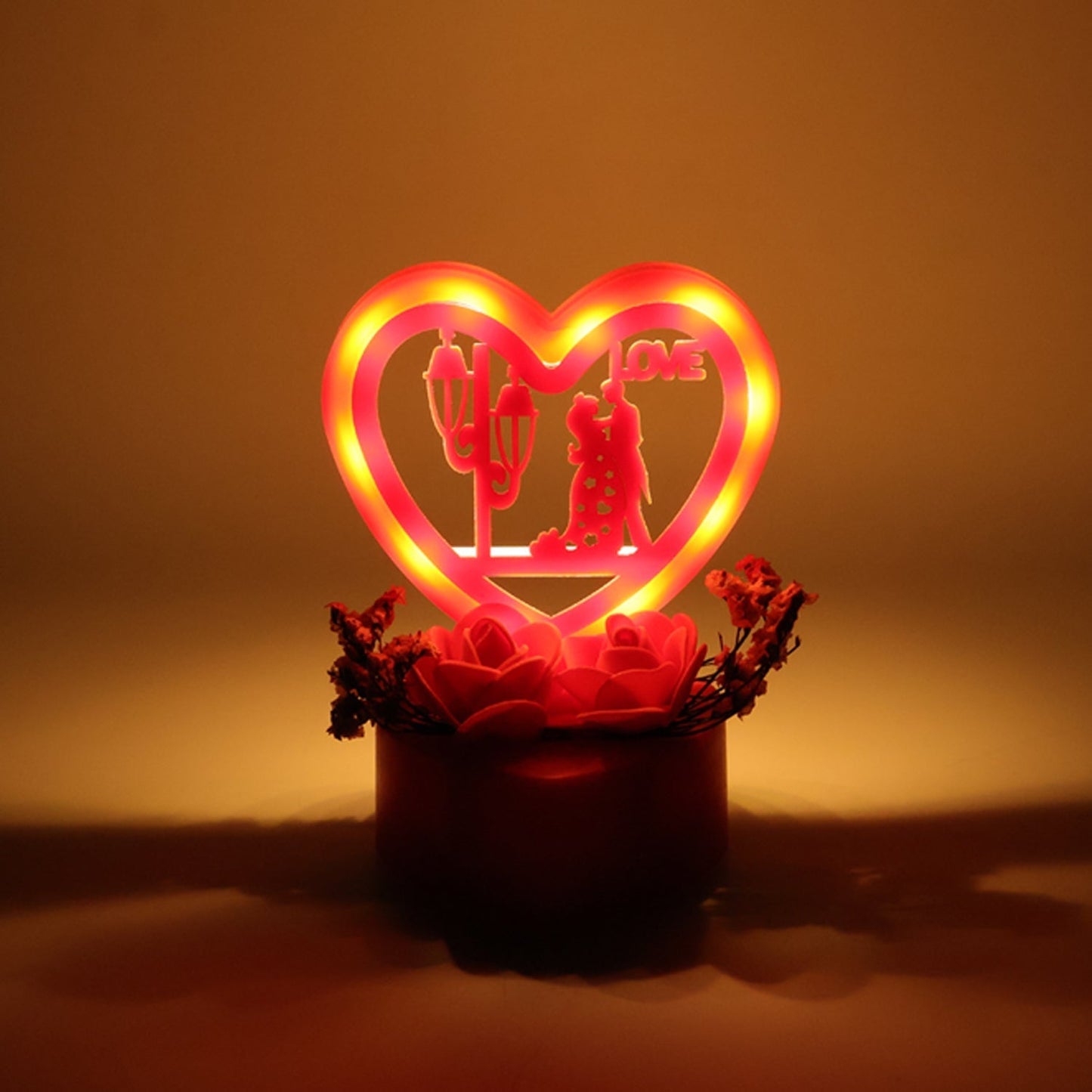 Soft Plush Teddy Bear with Heart-Shaped Love Showpiece Gift Set (2 Pc Set)
