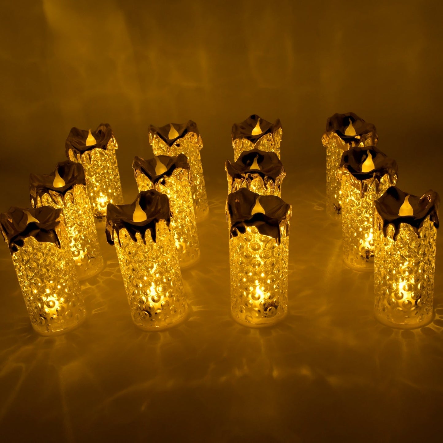 Gold LED Flameless Candles for Decor & Gifting (12 Pc MOQ)