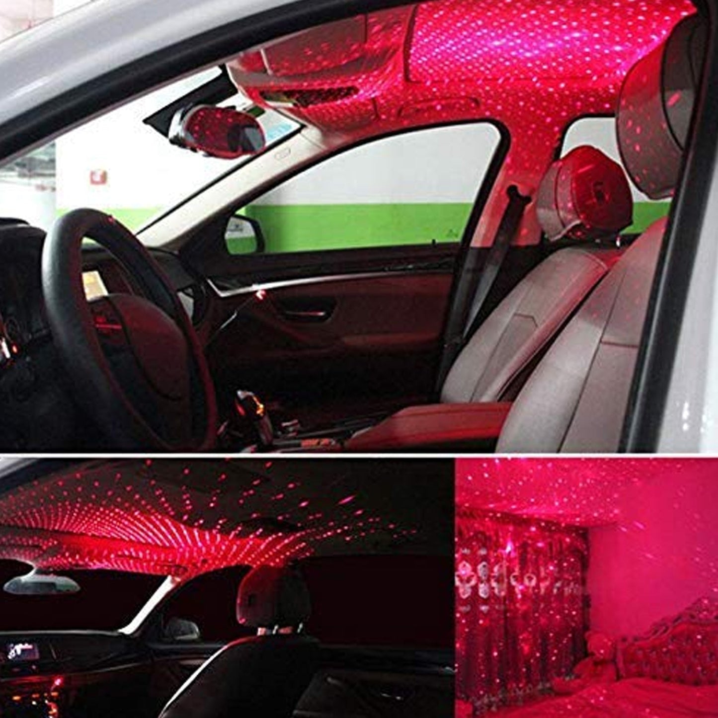 USB Star Projector – Adjustable Night Light for Home & Car