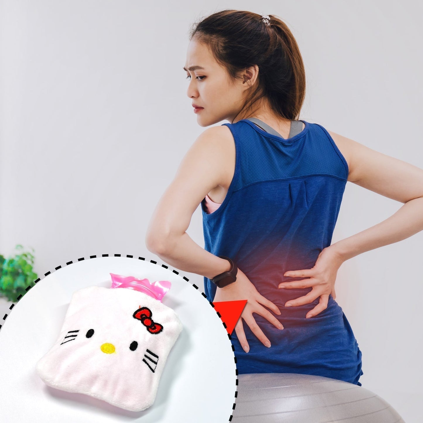 White Small Hot Water Bag – Pain Relief for Neck, Shoulder, Hand & Feet, Menstrual Cramps Warmer