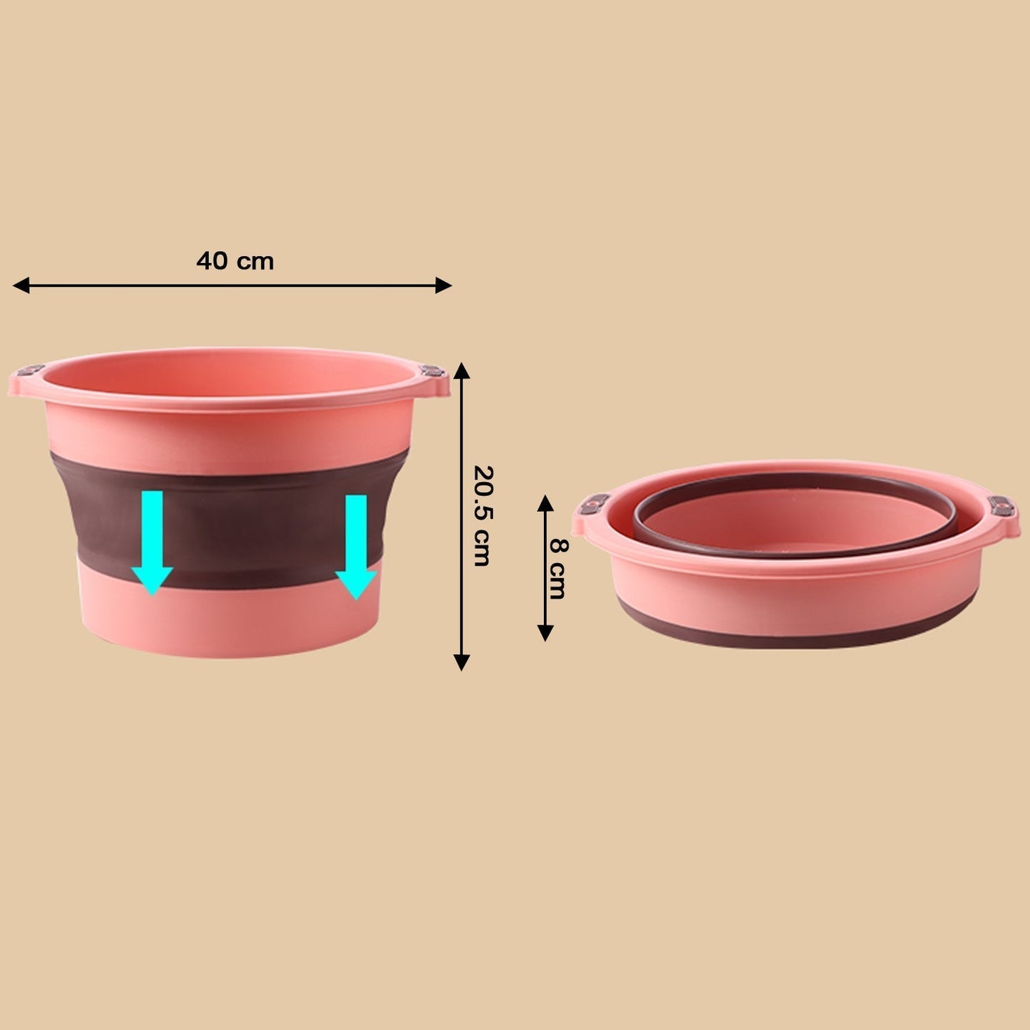 Multi-Purpose Portable Collapsible Folding Tub, with Hanging Hole & Save Storage Space, Also use for Foot Spa.