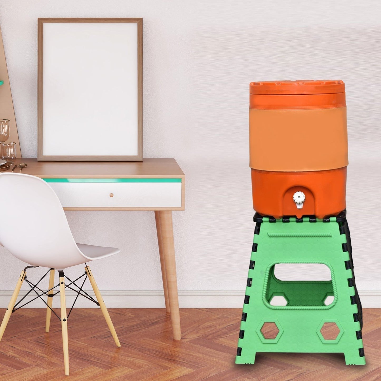 1pc 18inch Folding Stool Adults and Kids, Also For Kitchen Stepping With (Brown Box)