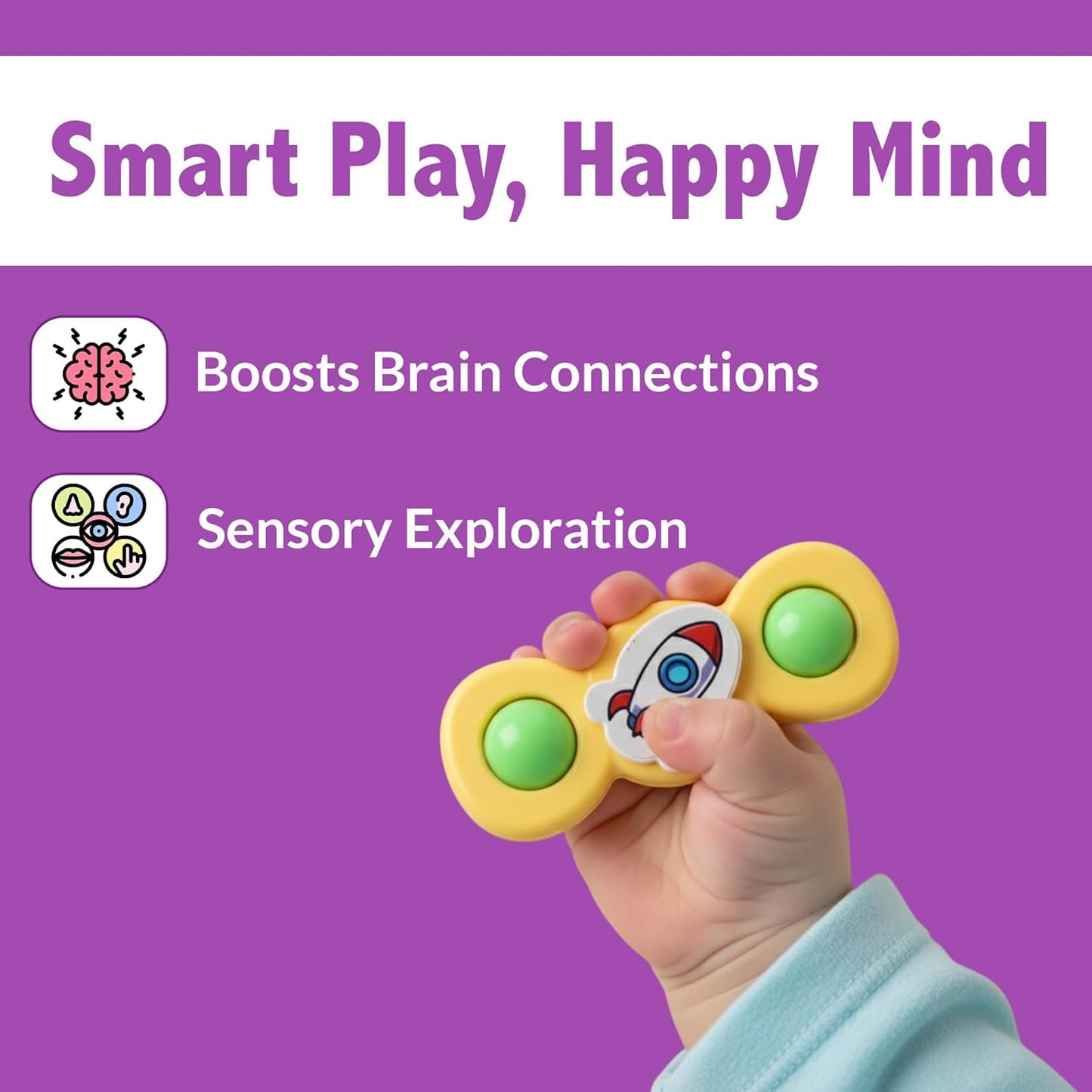 Colour Baby Spinner Toy Set – Suction Cup Sensory Spin Toys (3 Pc Set)