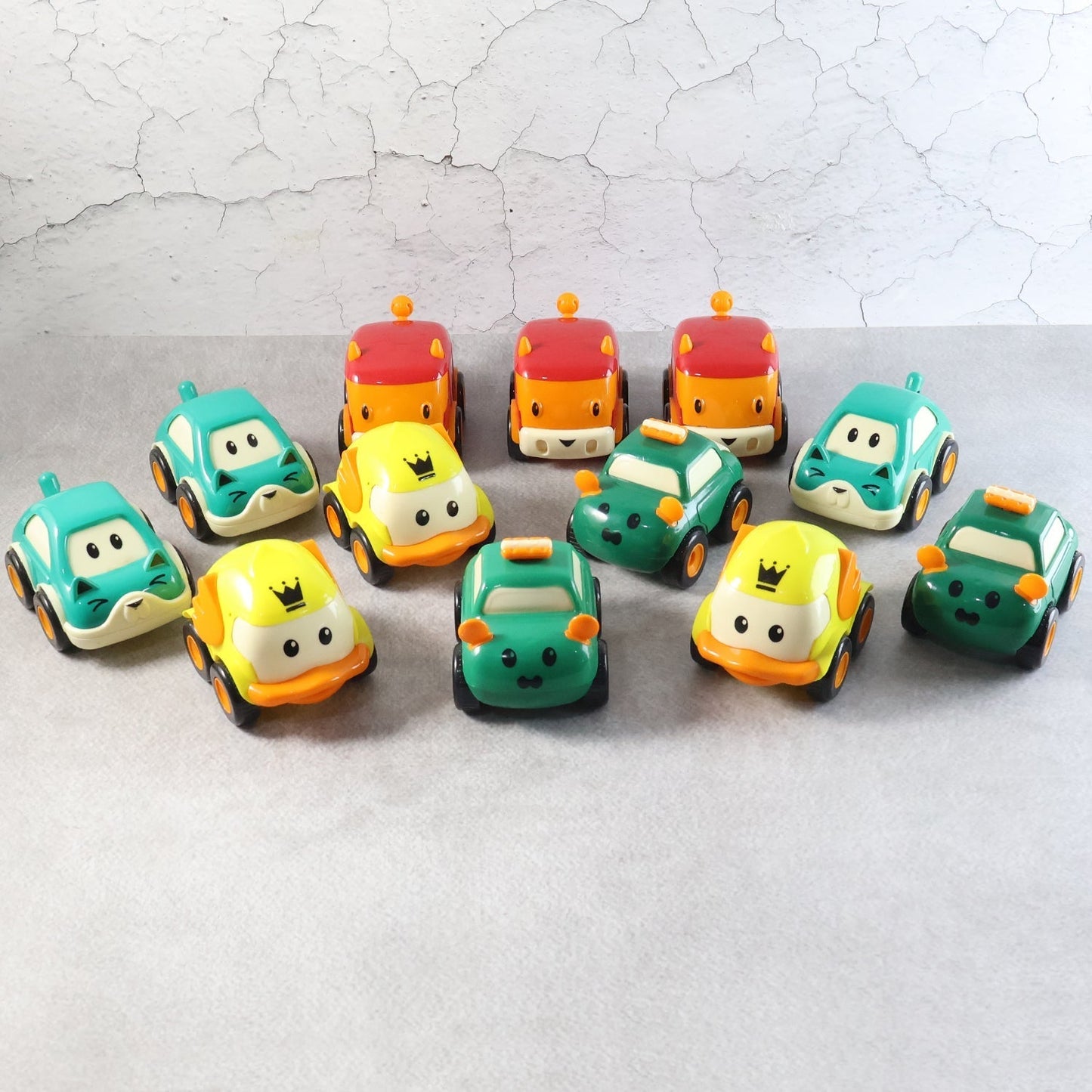 Cartoon Pull-Back Car Toy Set for Kids (12 Pc)