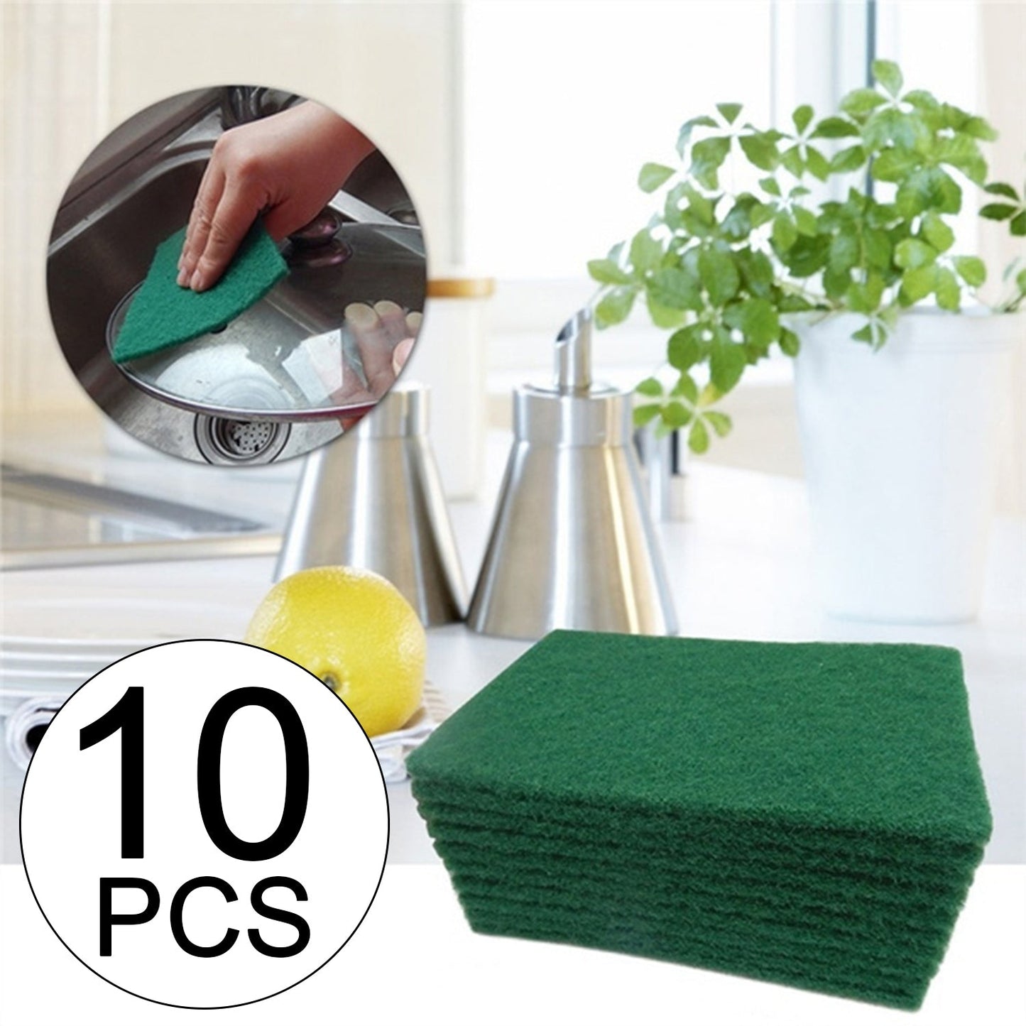 Scrub Sponge Cleaning Pads Aqua Green 10PCS